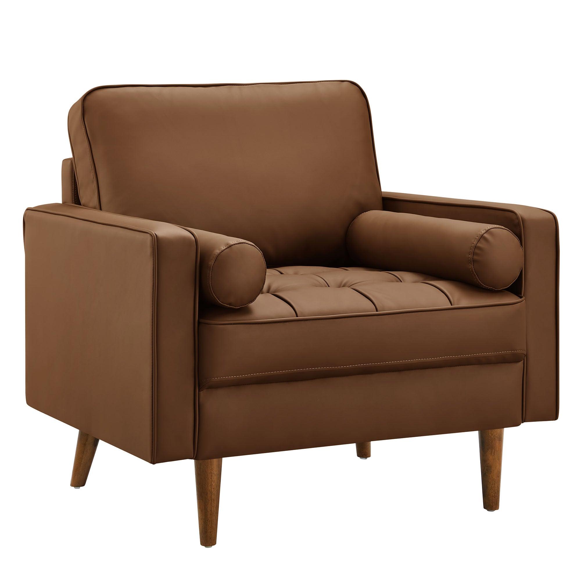 Valour Tufted Vegan Leather Accent Armchair