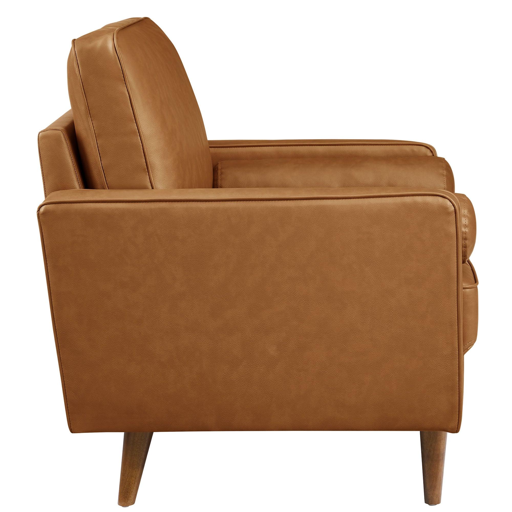 Valour Tufted Vegan Leather Accent Armchair