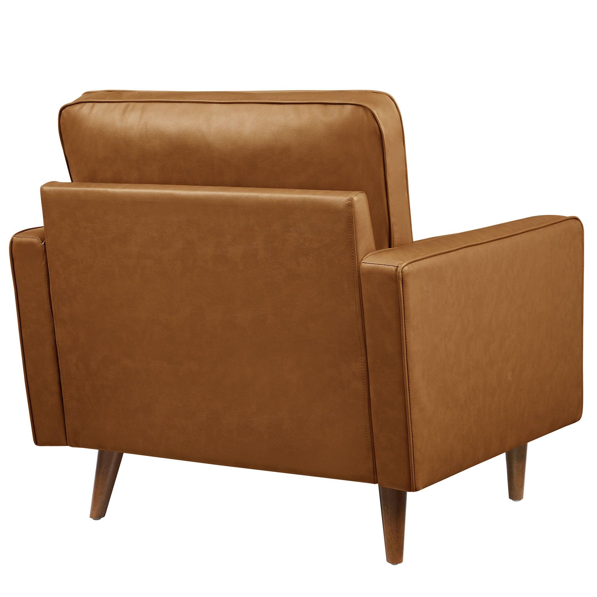 Valour Tufted Vegan Leather Accent Armchair