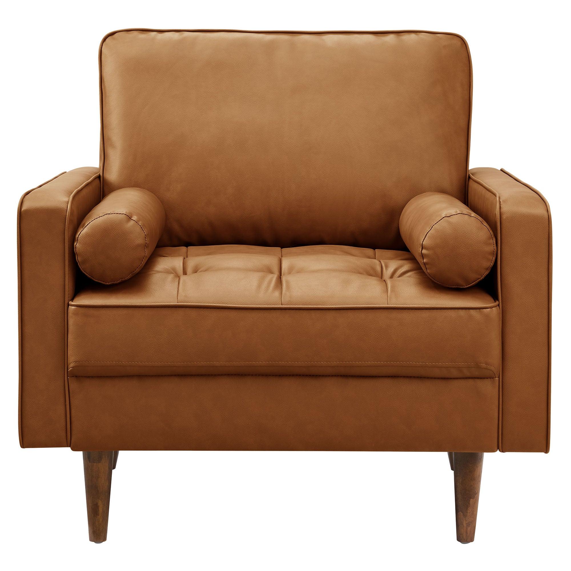 Valour Tufted Vegan Leather Accent Armchair