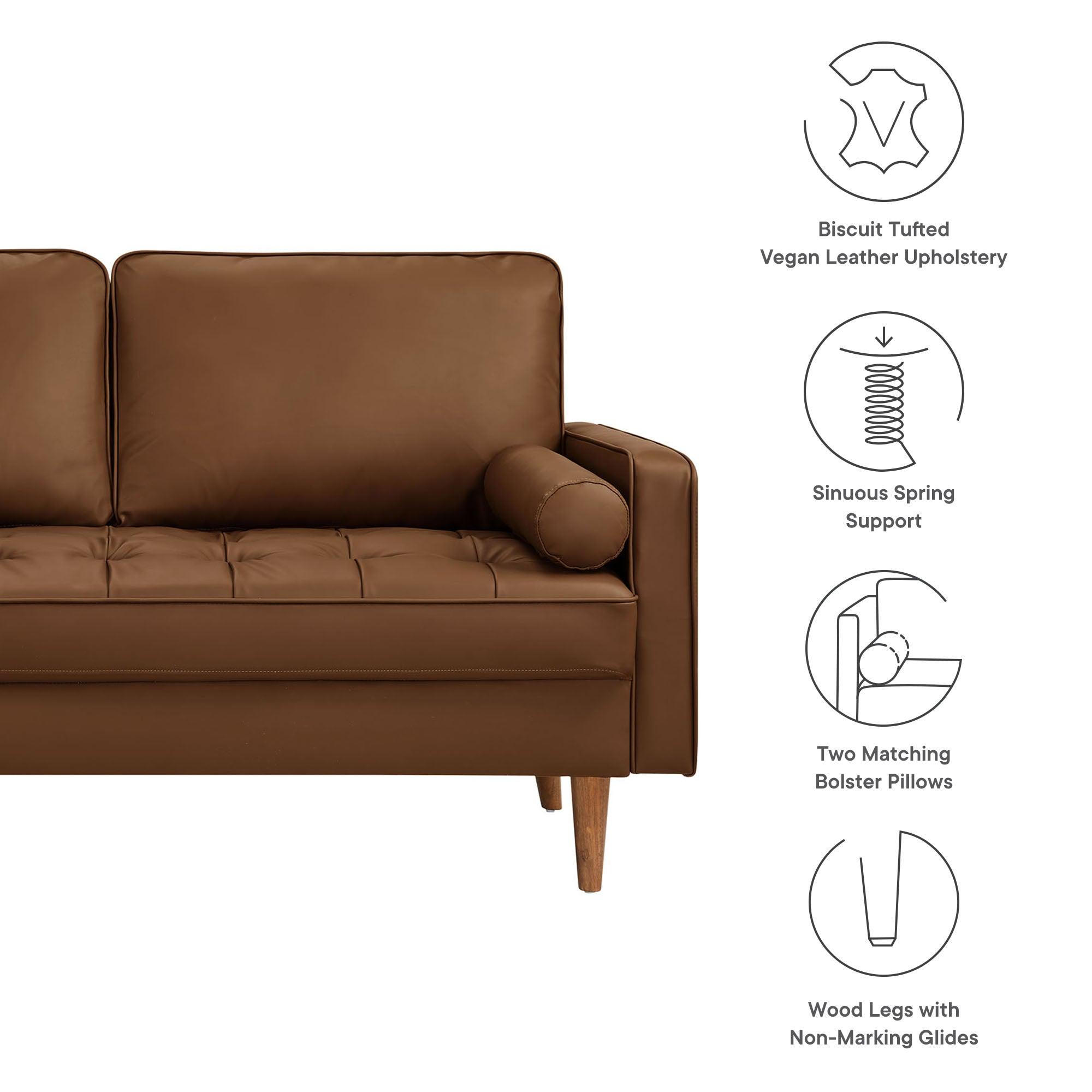 Valour Tufted Vegan Leather Loveseat