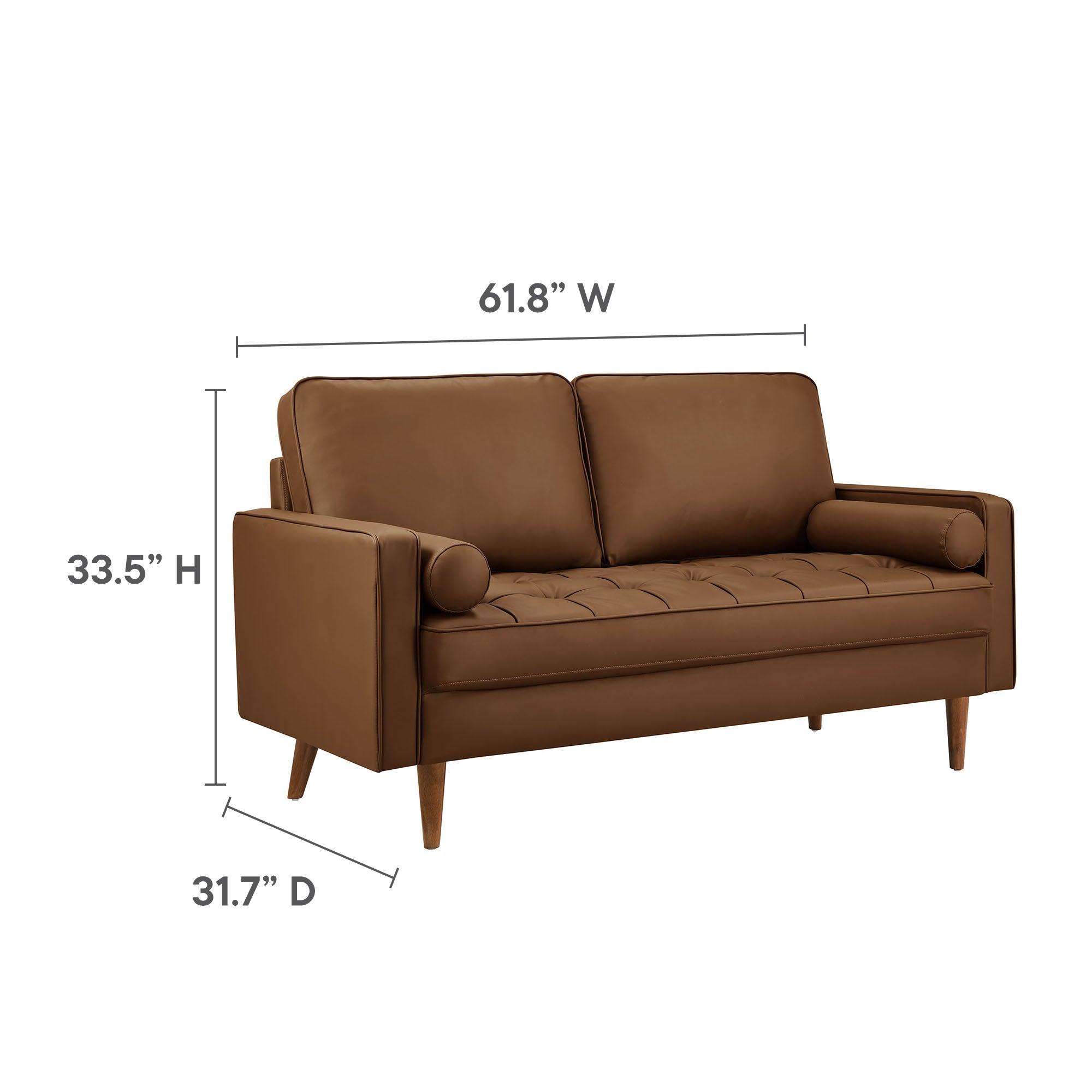 Valour Tufted Vegan Leather Loveseat