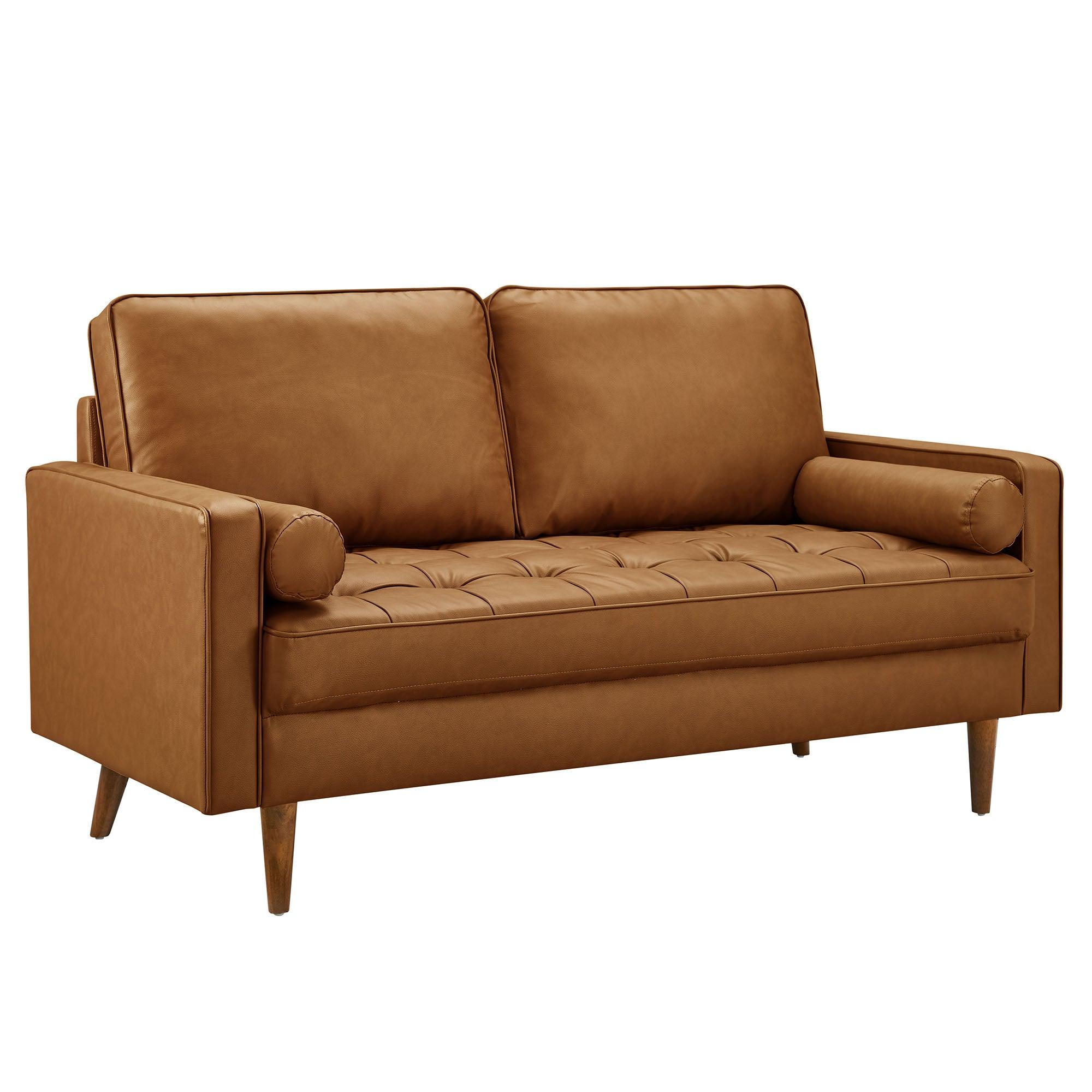 Valour Tufted Vegan Leather Loveseat