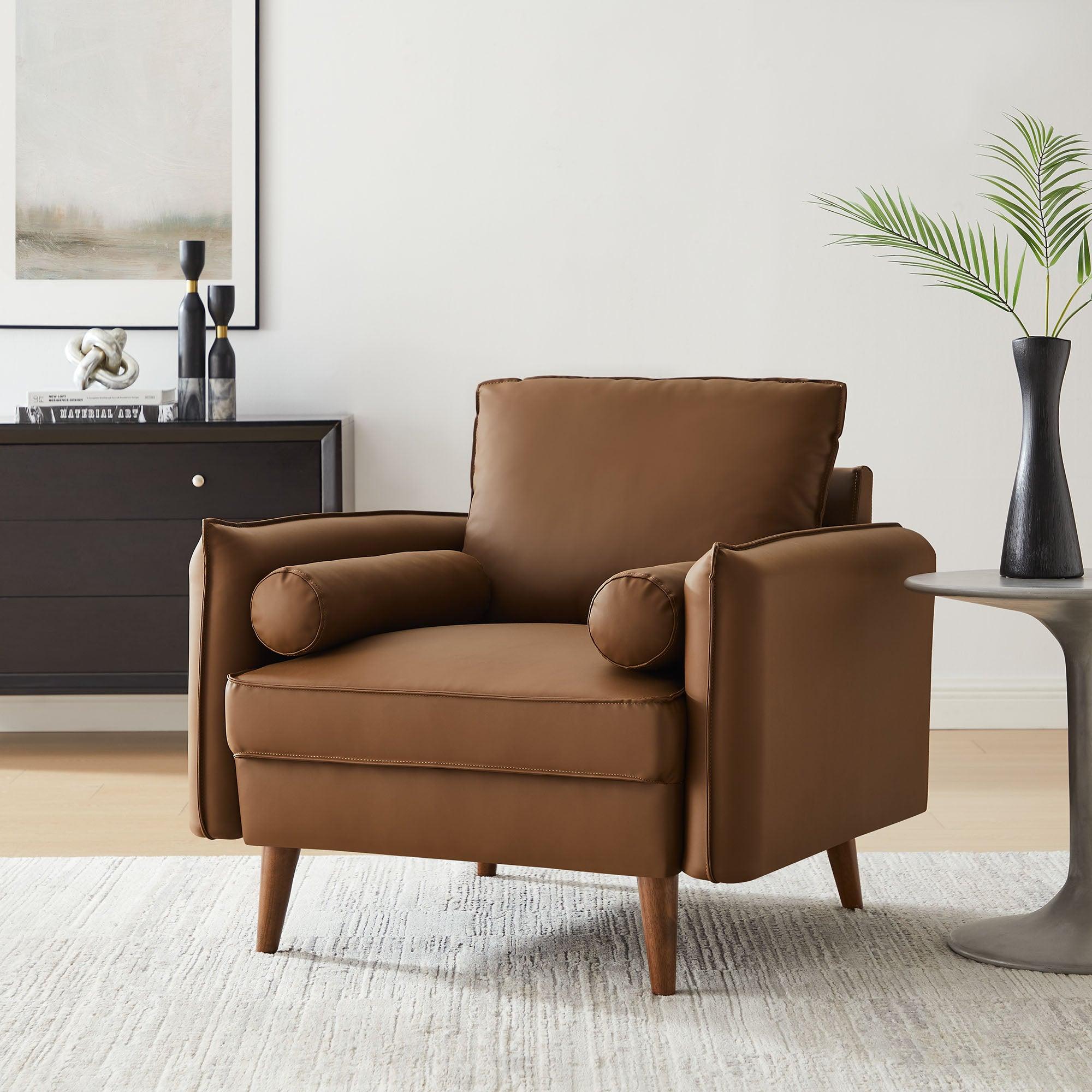 Revive Upholstered Vegan Leather Accent Armchair