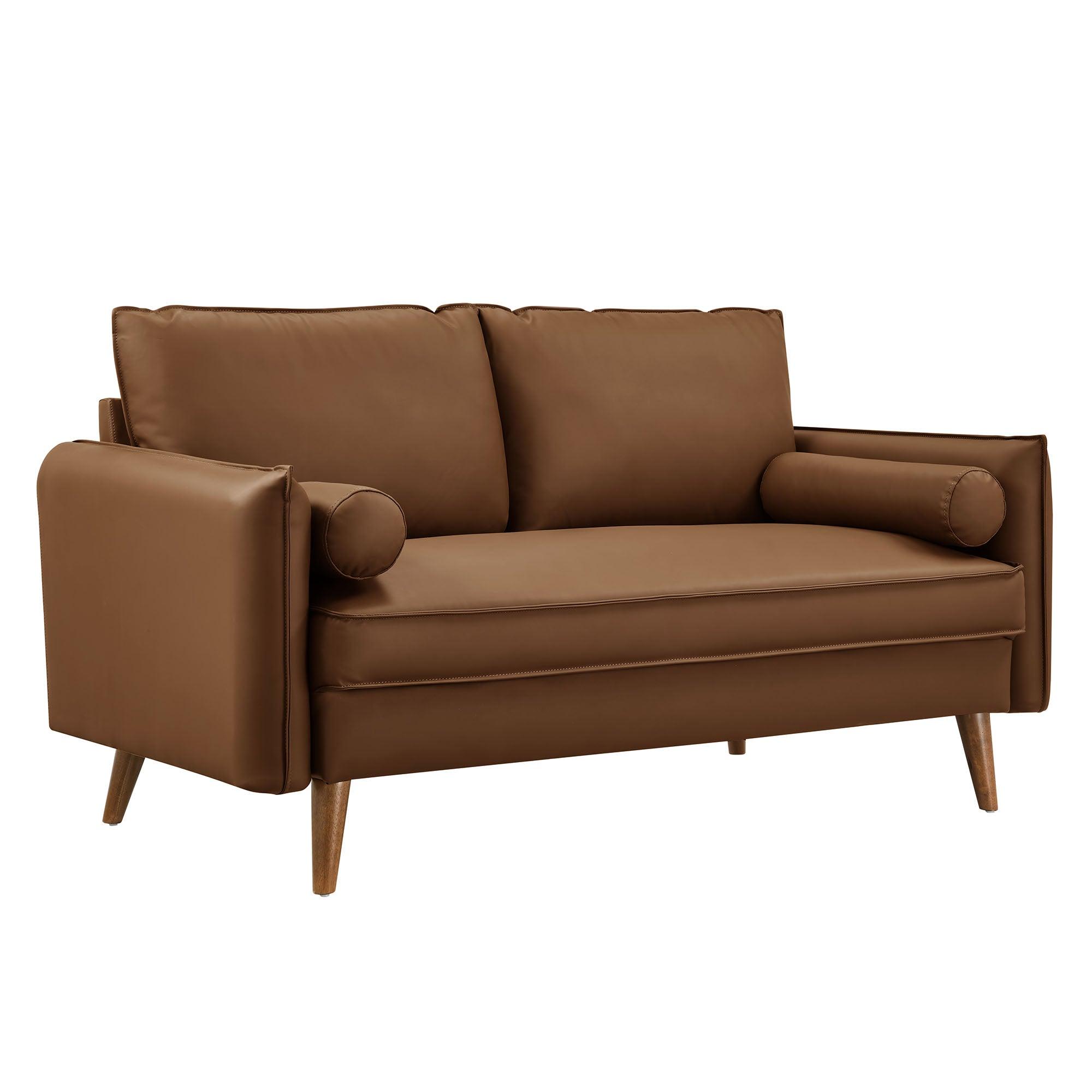 Revive Upholstered Vegan Leather Loveseat