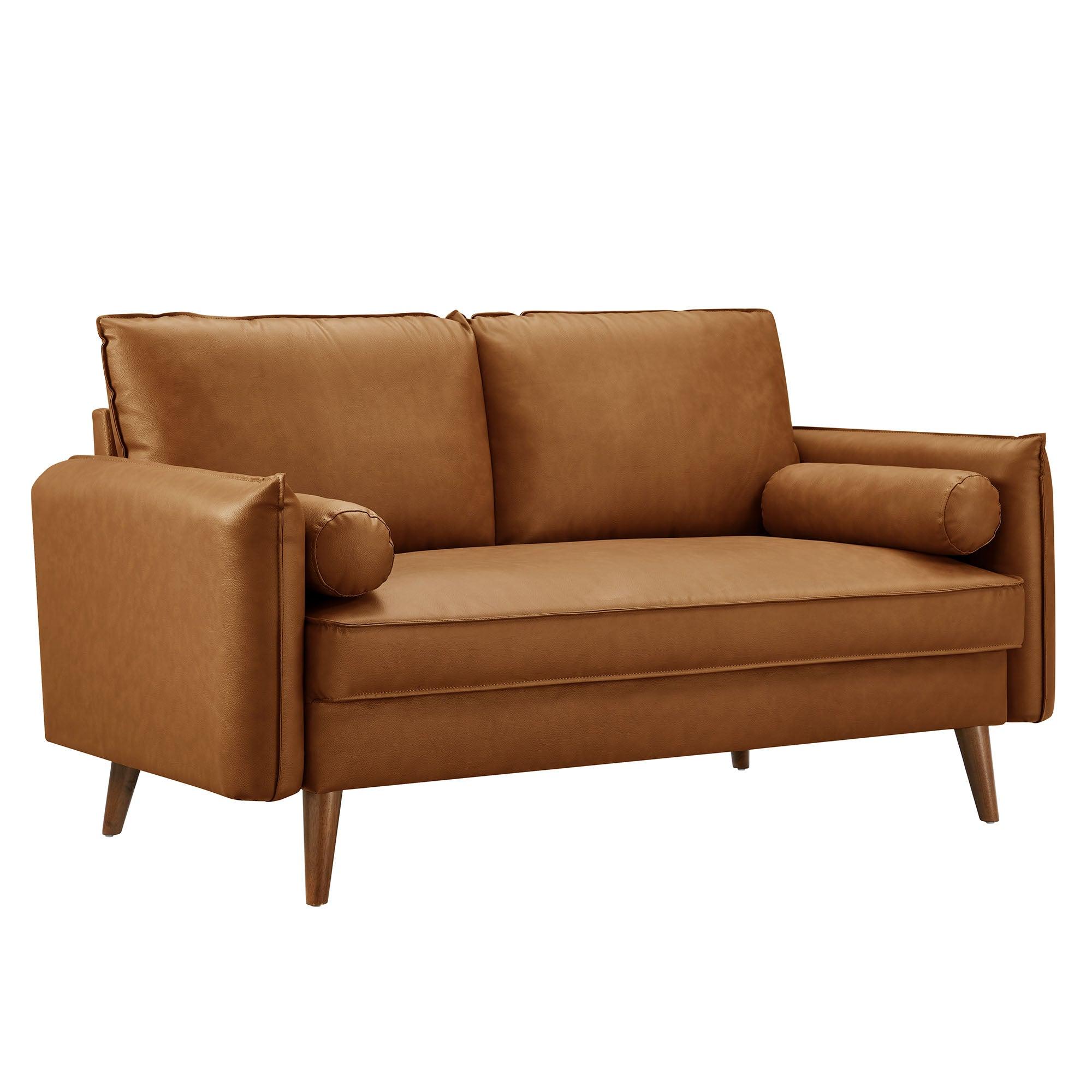 Revive Upholstered Vegan Leather Loveseat