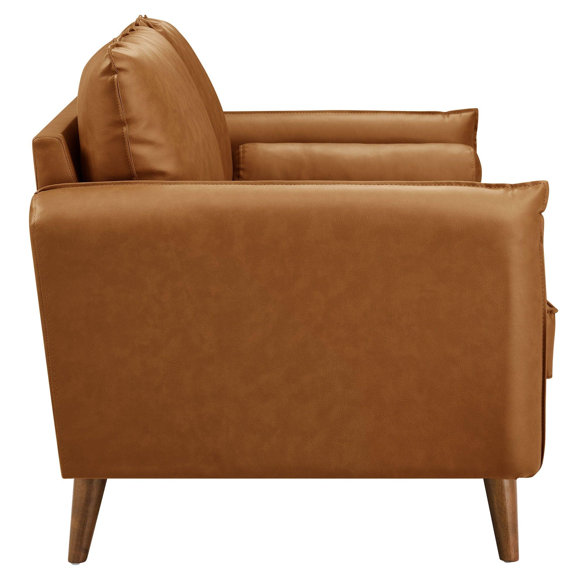 Revive Upholstered Vegan Leather Loveseat