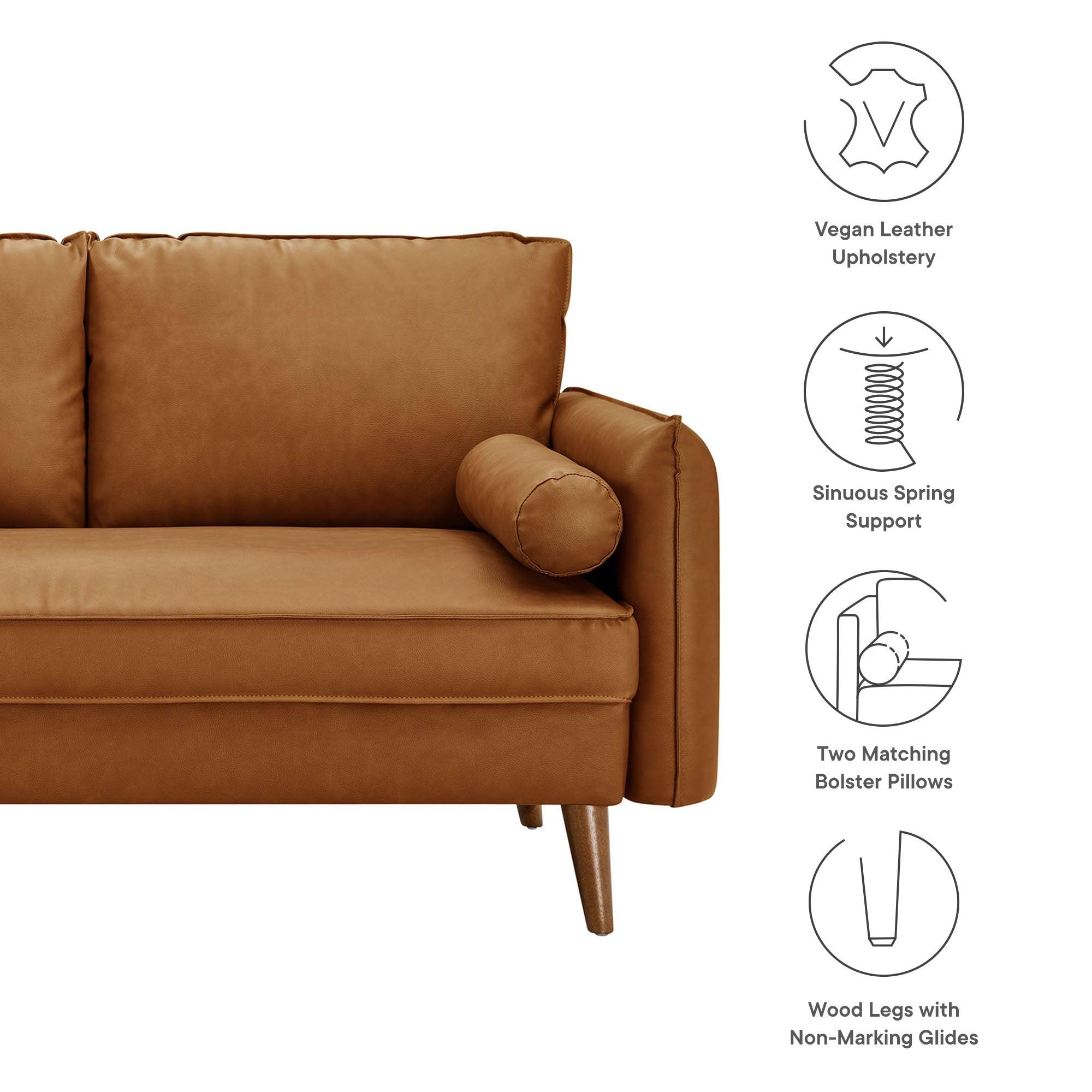 Revive Upholstered Vegan Leather Loveseat