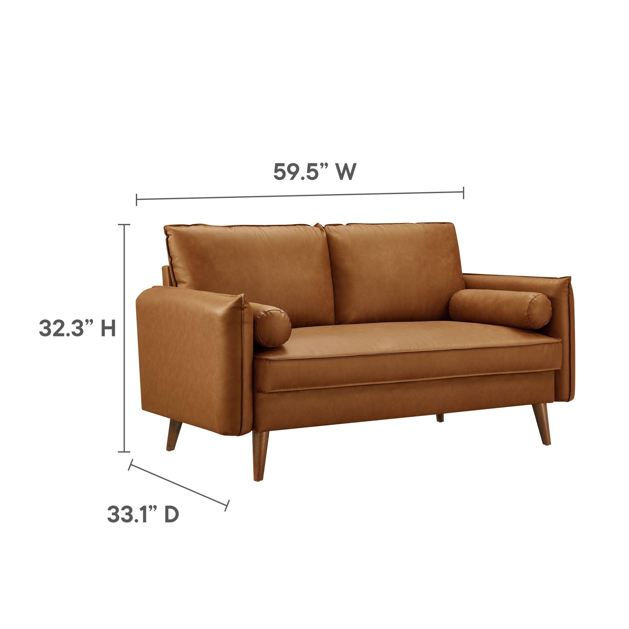 Revive Upholstered Vegan Leather Loveseat