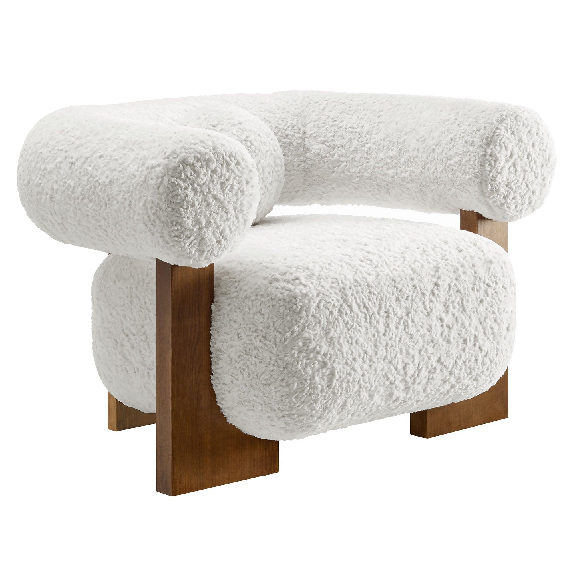 Jace Faux Fur Fabric Accent Chair