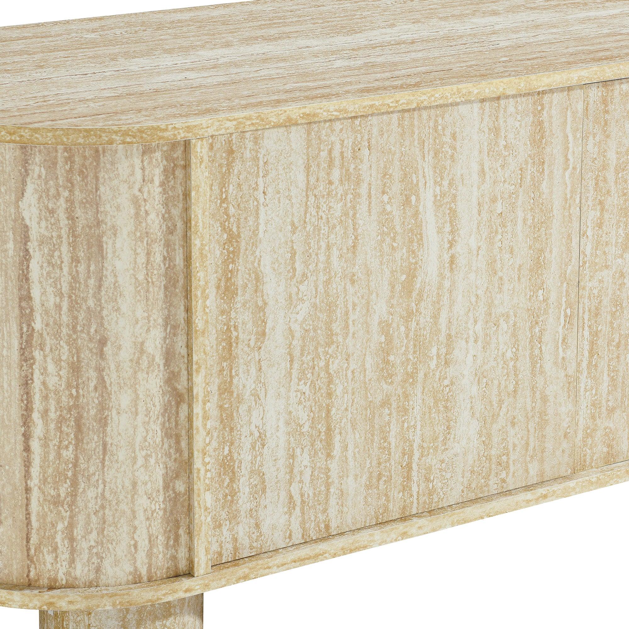 Overture 63” Oval Faux Travertine TV Stand