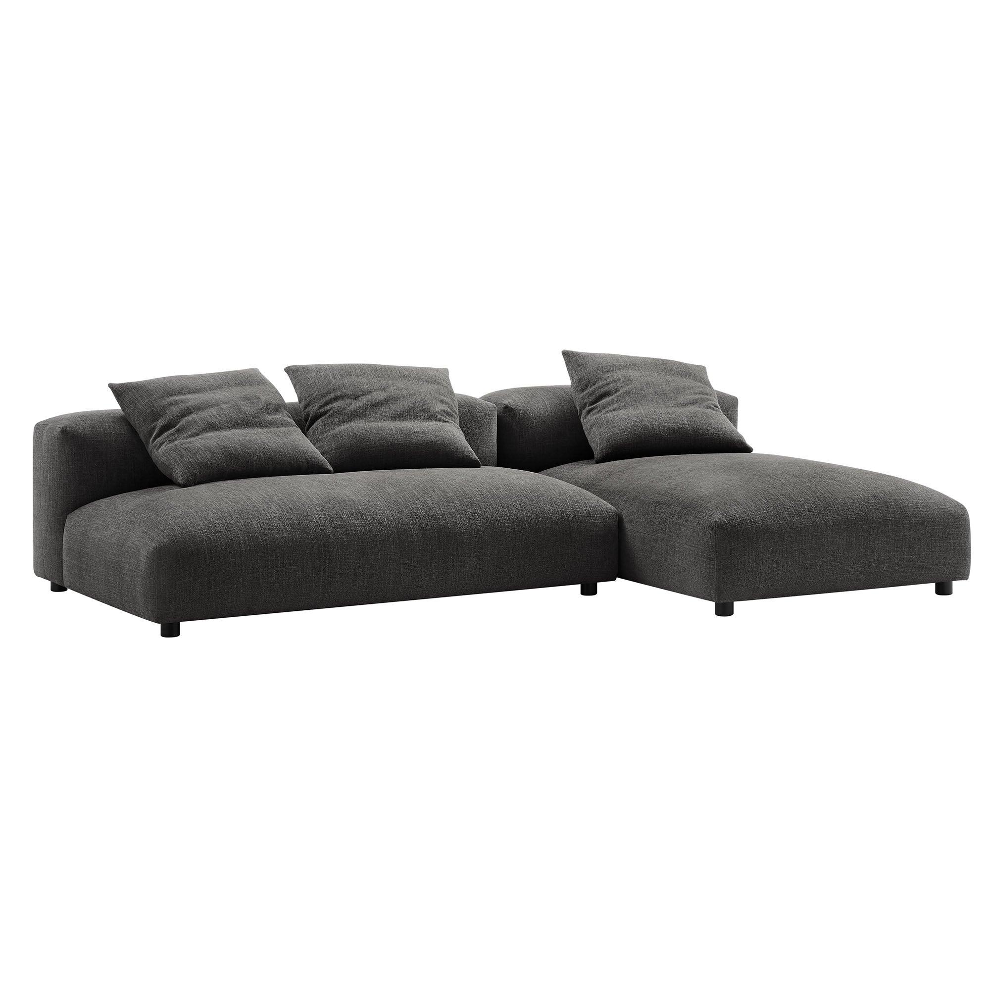 Solace 2-Piece Modular Upholstered Fabric Sectional Sofa With Chaise