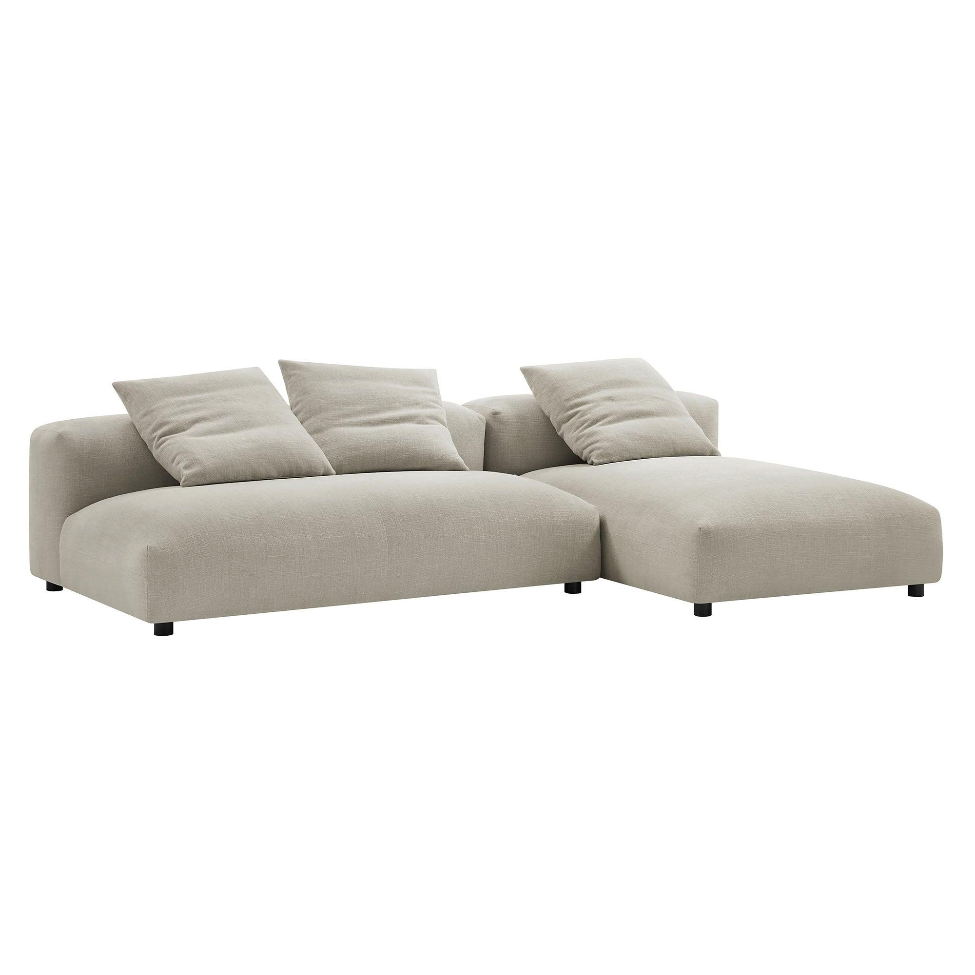 Solace 2-Piece Modular Upholstered Fabric Sectional Sofa With Chaise