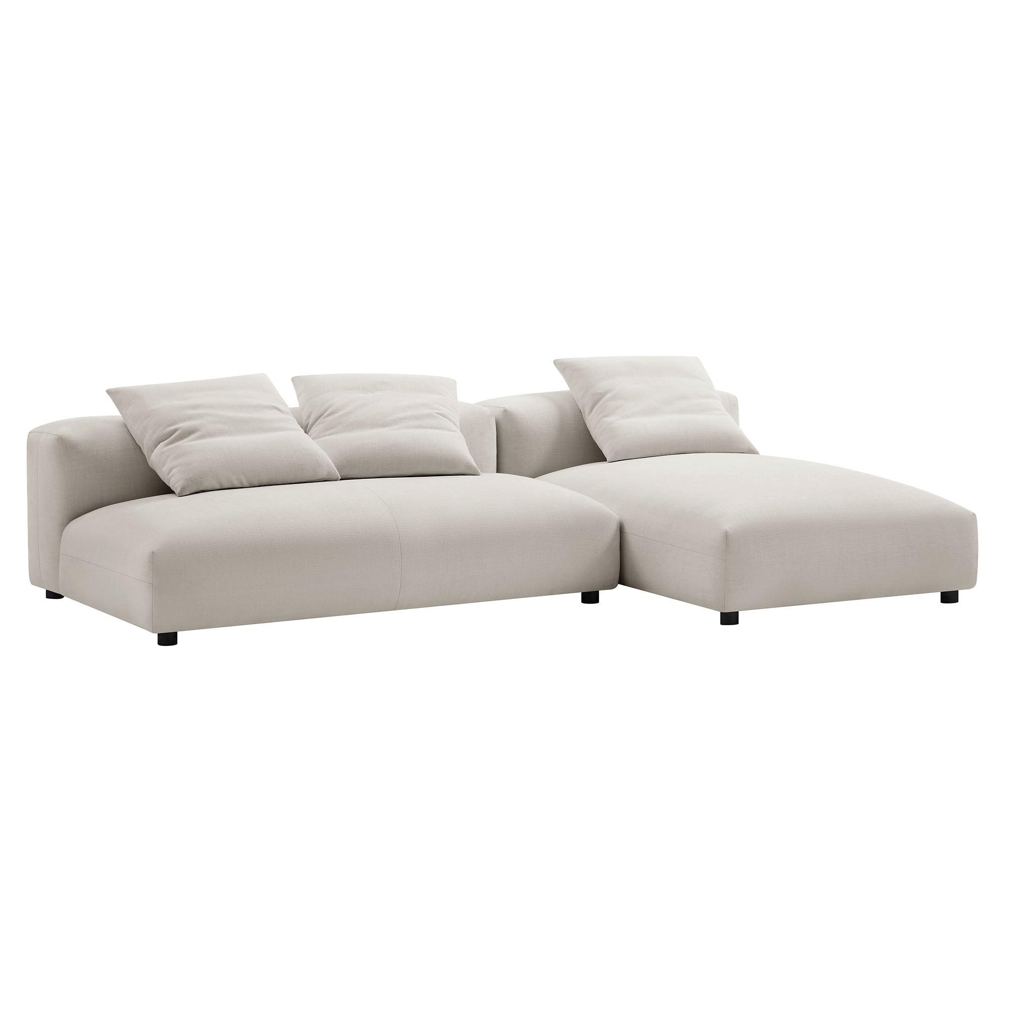 Solace 2-Piece Modular Upholstered Fabric Sectional Sofa With Chaise