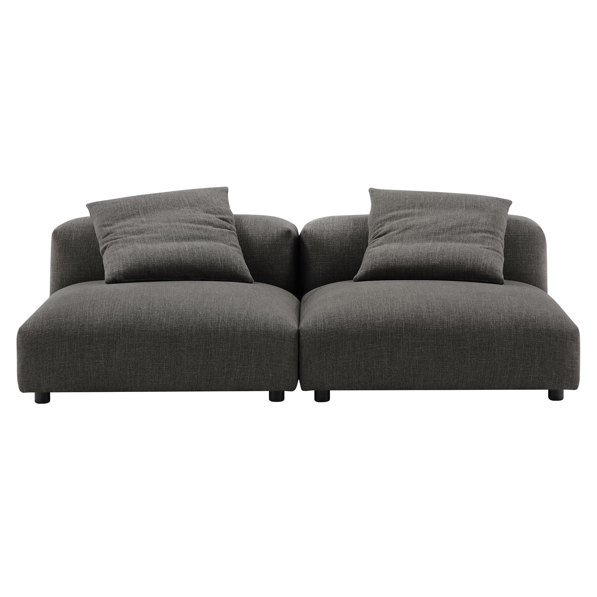 Solace 2-Piece Modular Upholstered Fabric Sofa