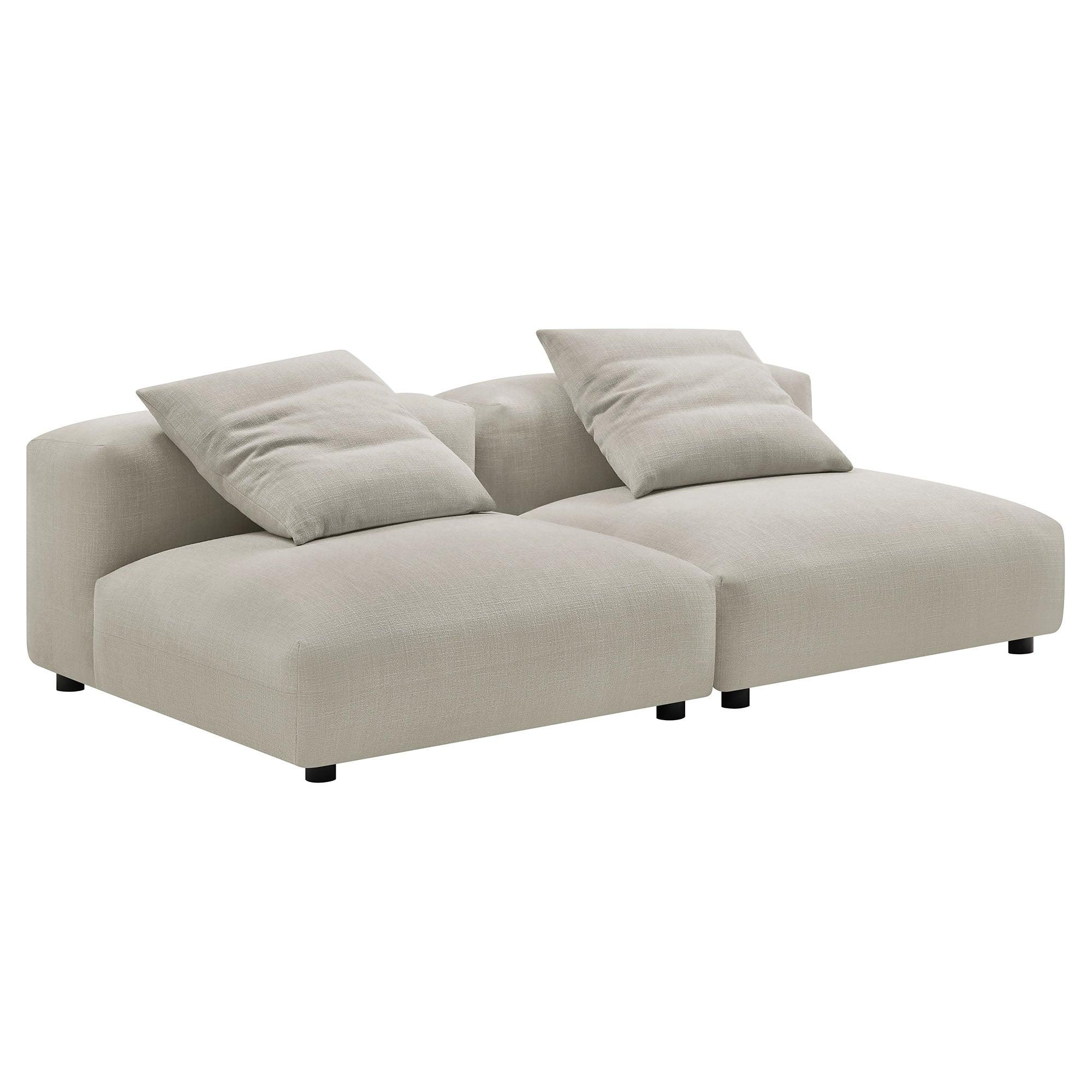 Solace 2-Piece Modular Upholstered Fabric Sofa