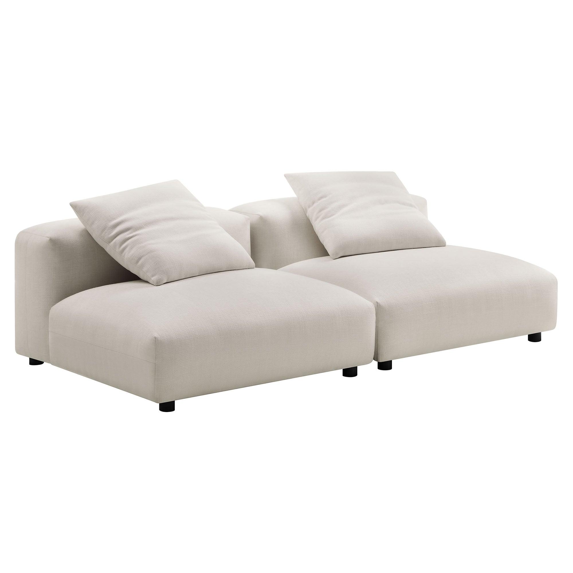 Solace 2-Piece Modular Upholstered Fabric Sofa