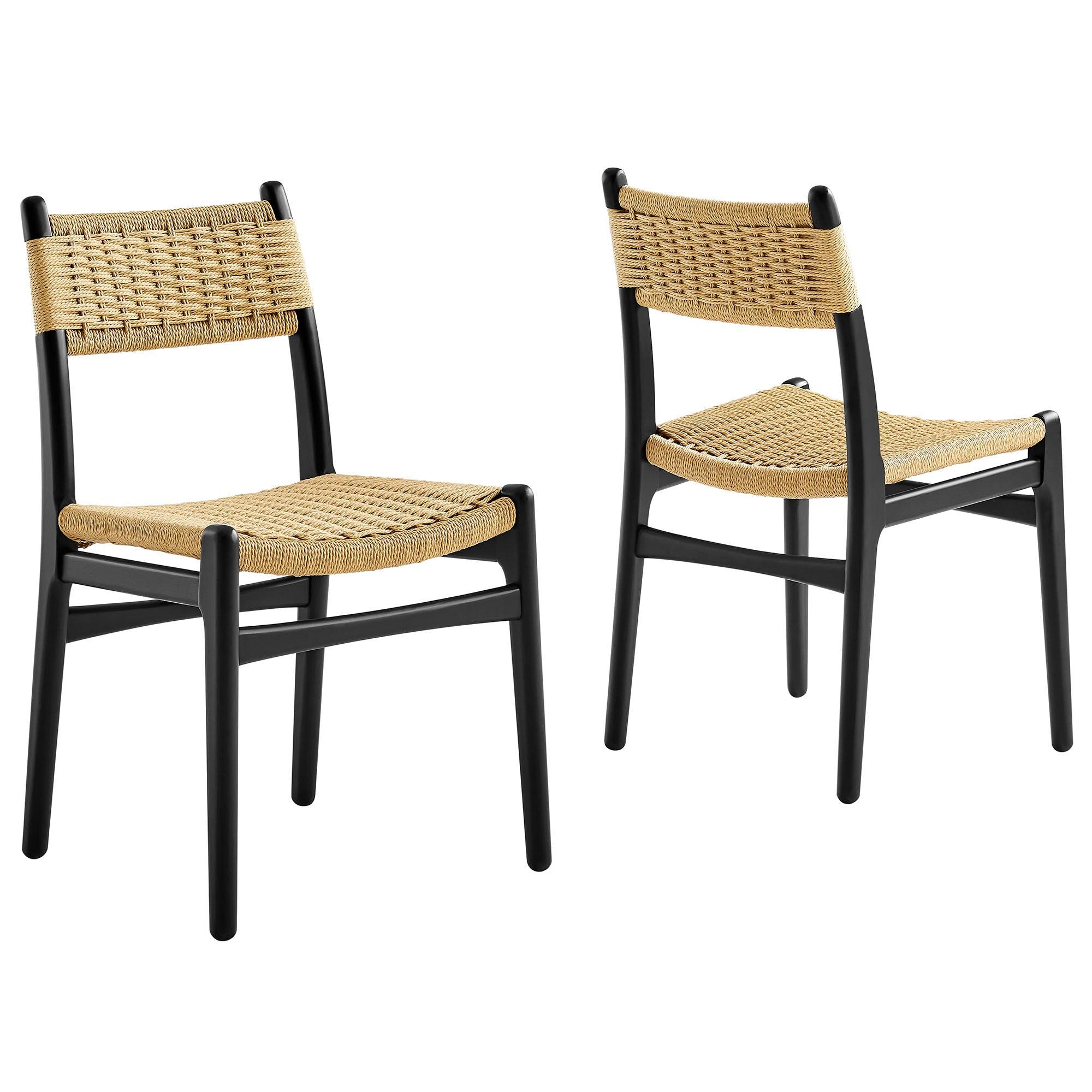 Wynn Rope and Wood Dining Side Chairs Set of 2