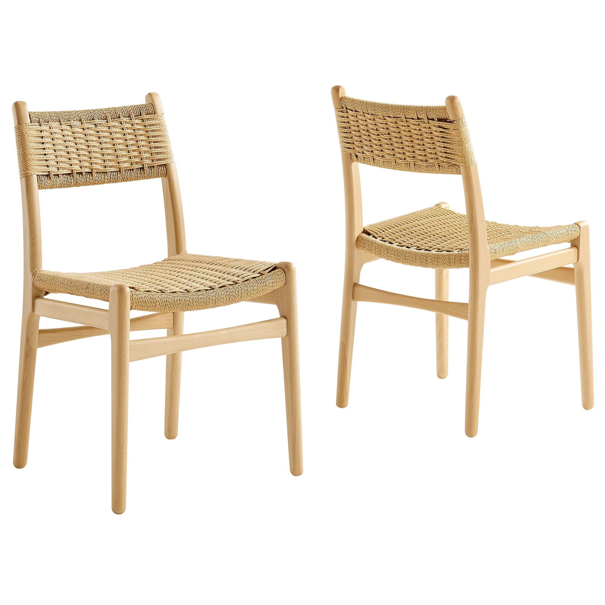 Wynn Rope and Wood Dining Side Chairs Set of 2