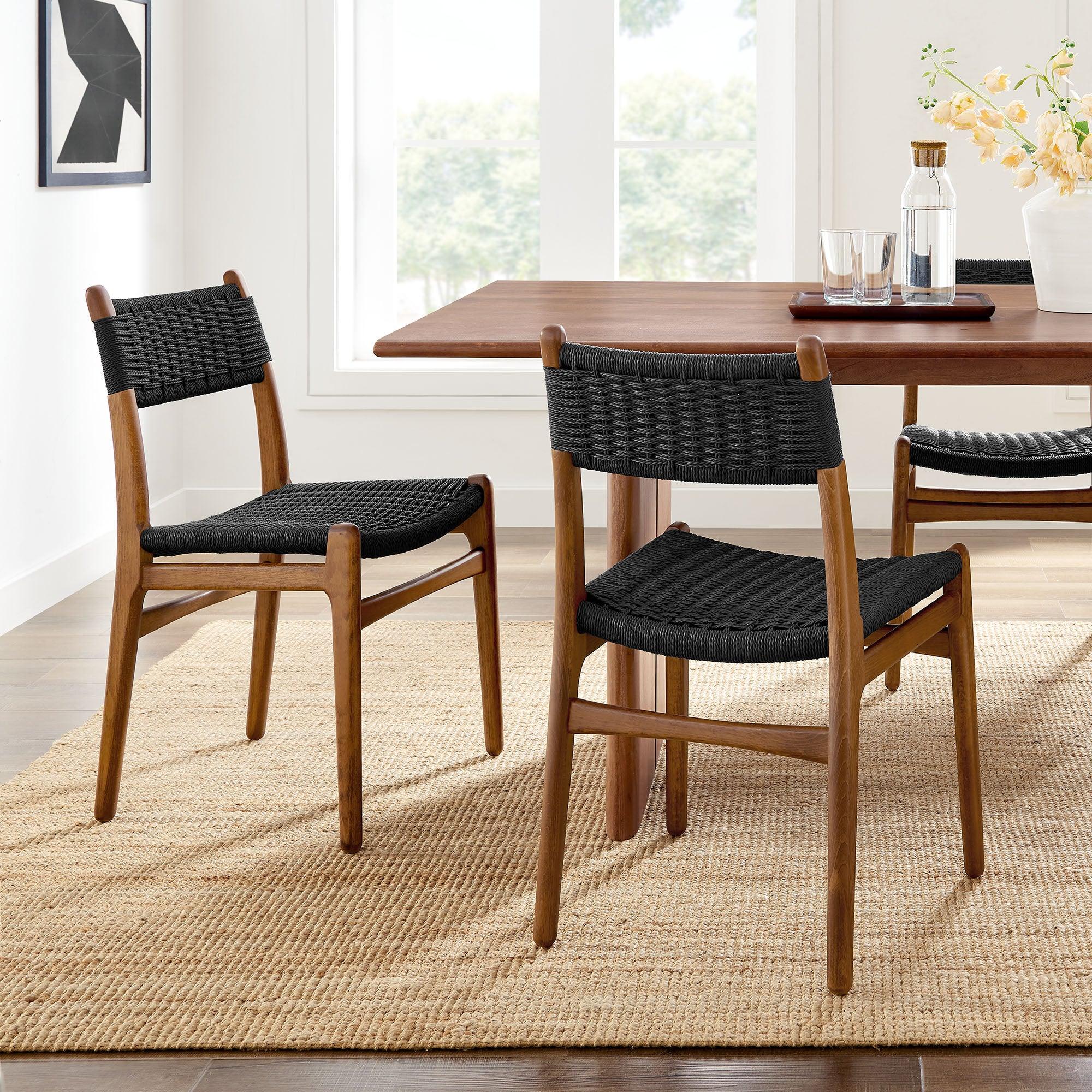 Wynn Rope and Wood Dining Side Chairs Set of 2