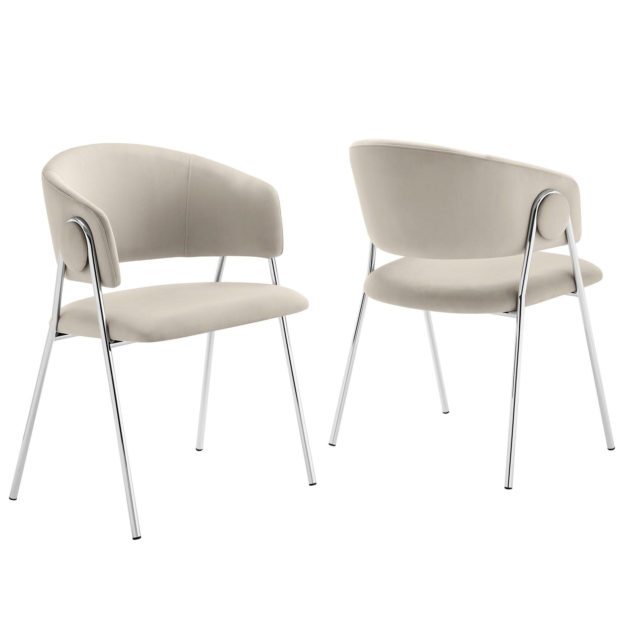 Nella Upholstered Performance Velvet Dining Chair Set of 2