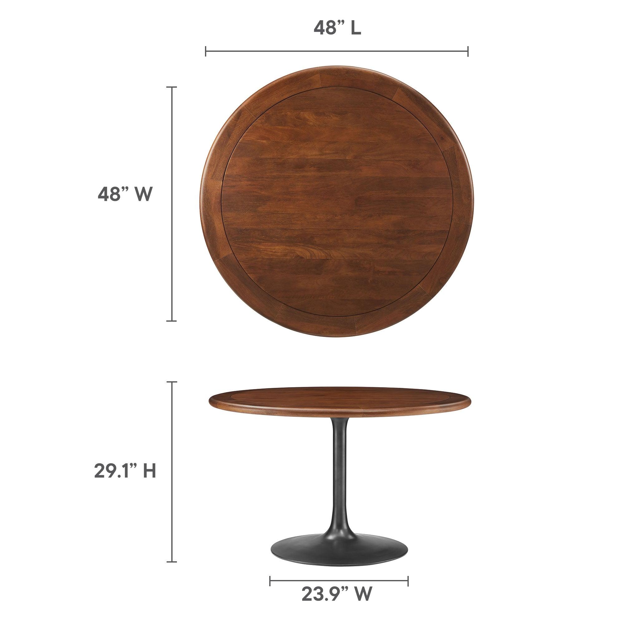 Lippa 48" Round Pedestal Solid Wood Dining Table