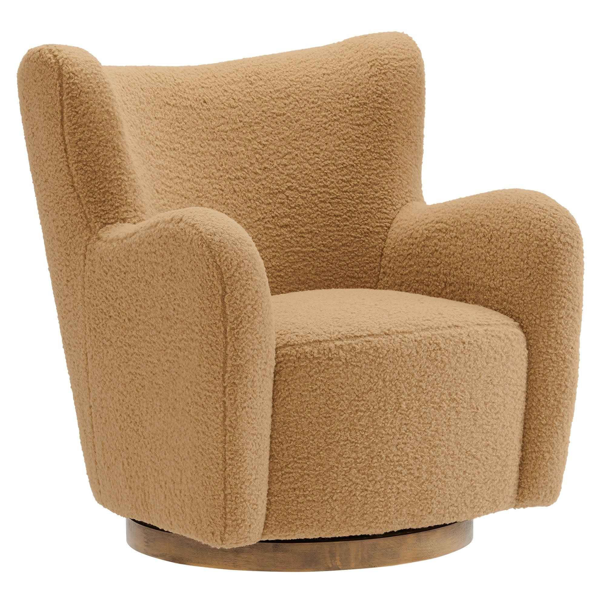 Montrose Wingback Sherpa Swivel Accent Chair