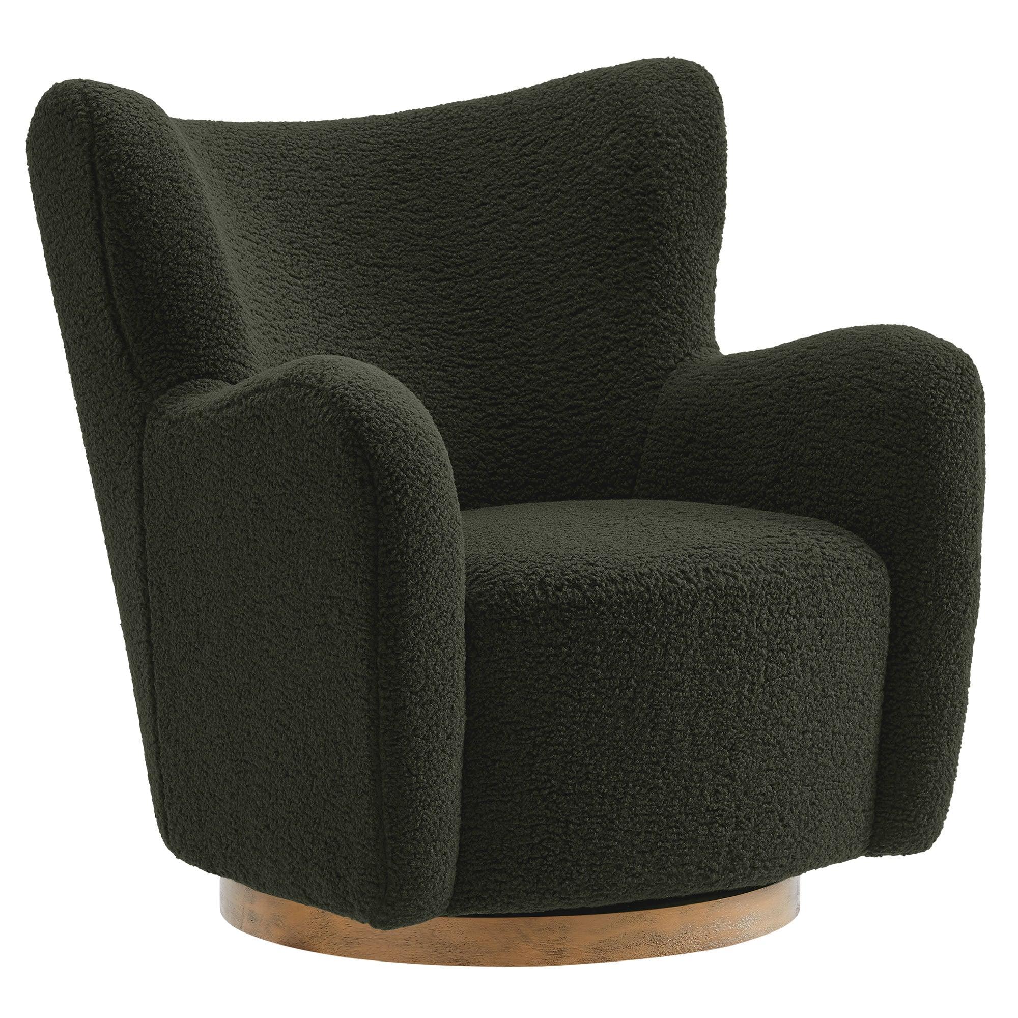 Montrose Wingback Sherpa Swivel Accent Chair