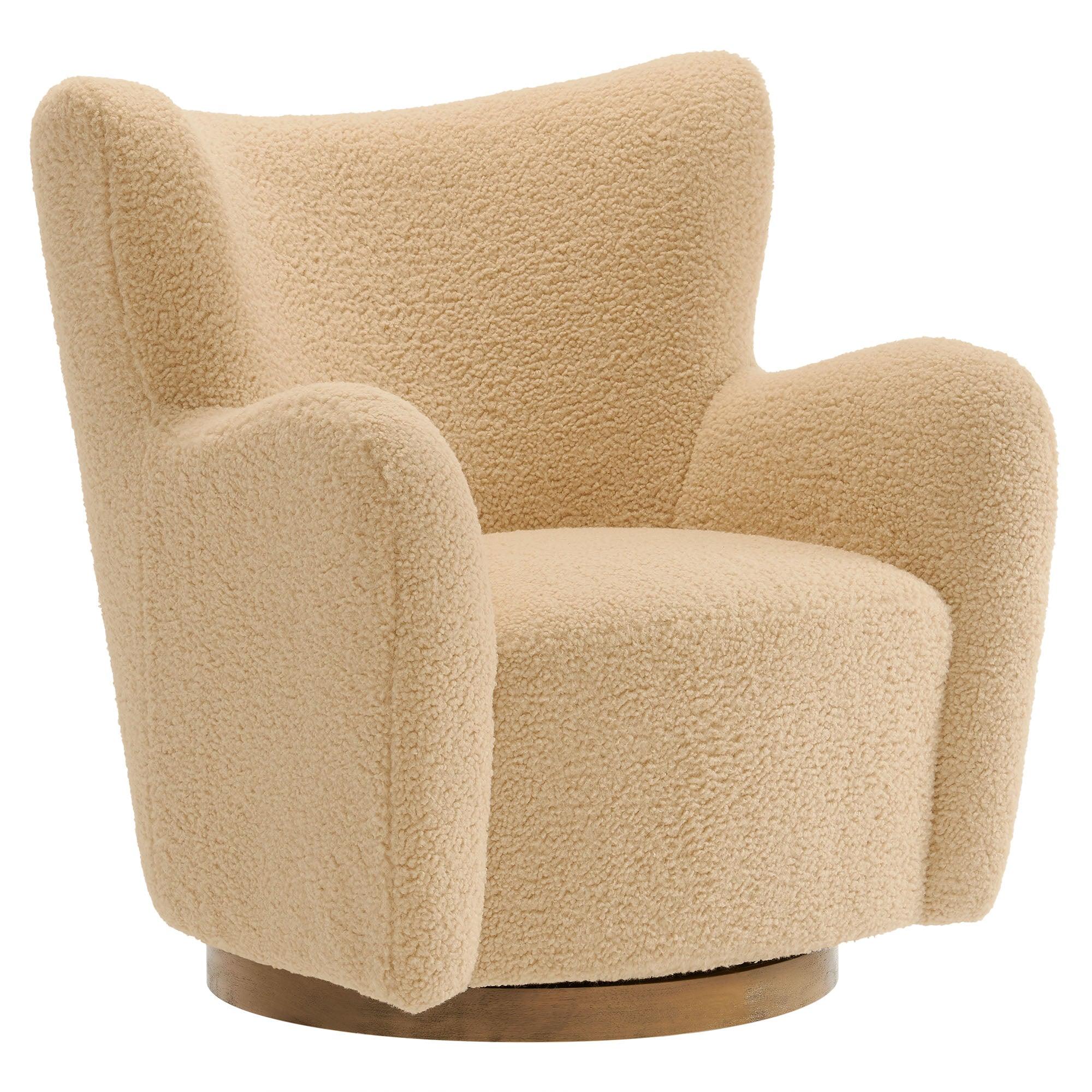 Montrose Wingback Sherpa Swivel Accent Chair