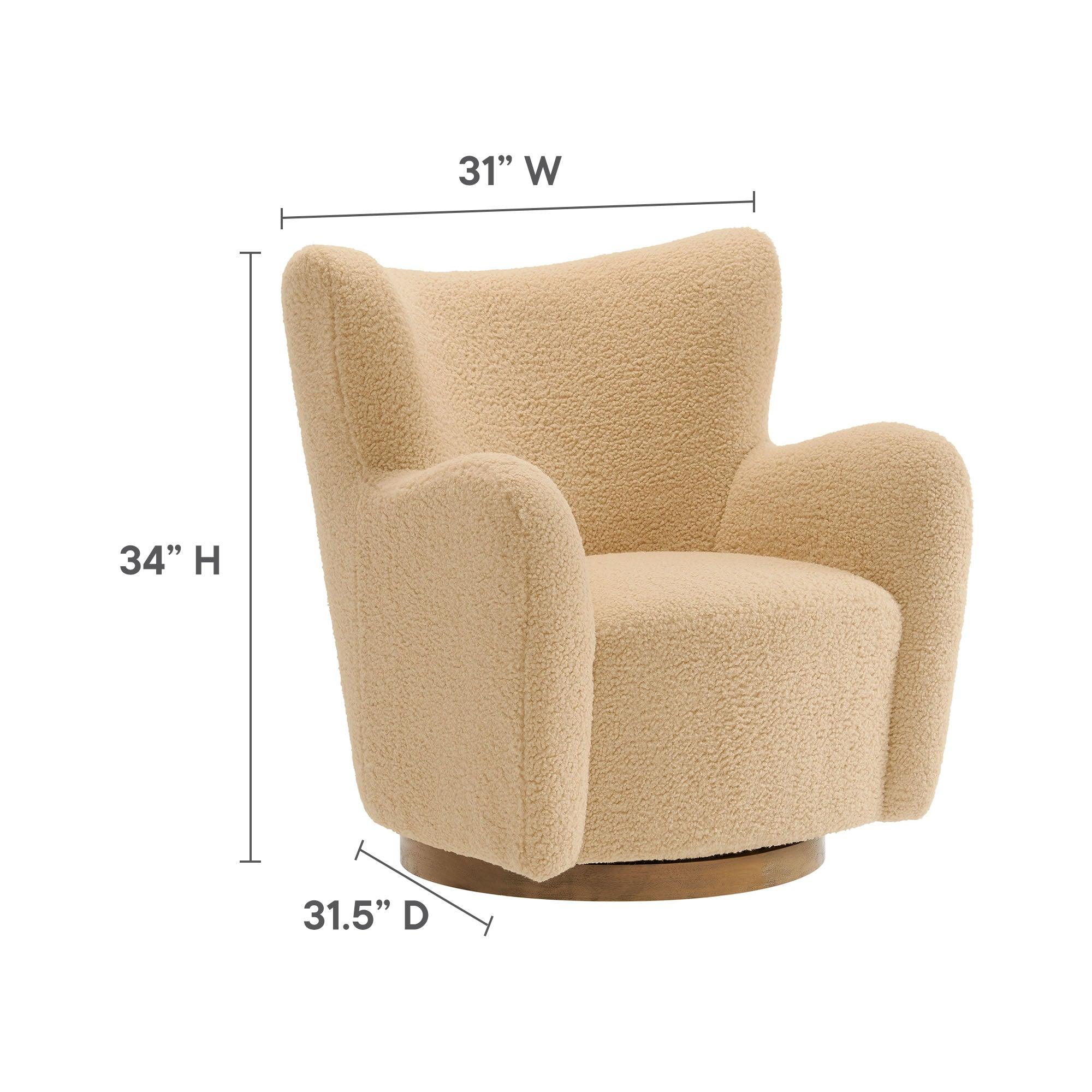 Montrose Wingback Sherpa Swivel Accent Chair