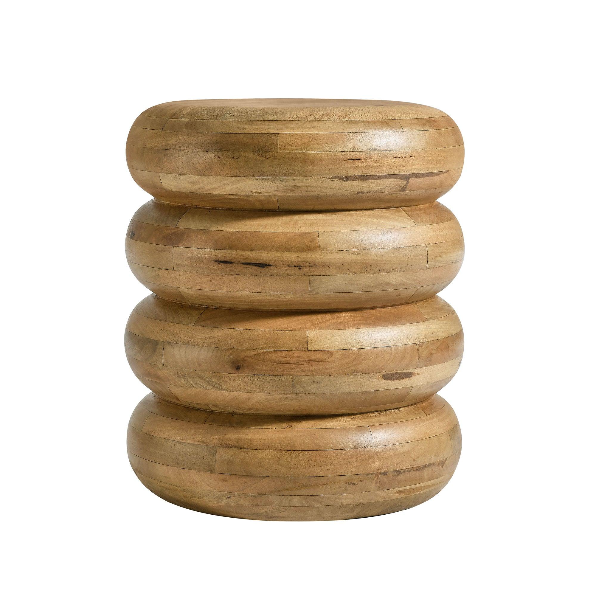 Ellery Round Stacked Wood Side Table