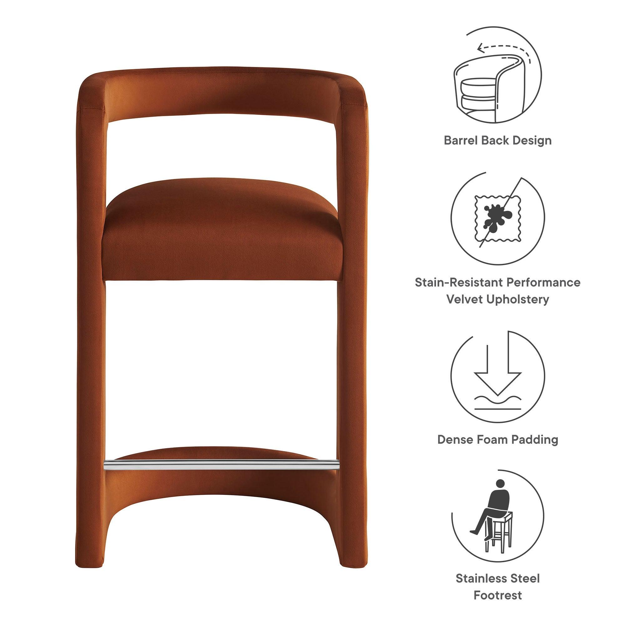 Winslow Performance Velvet Counter Stool