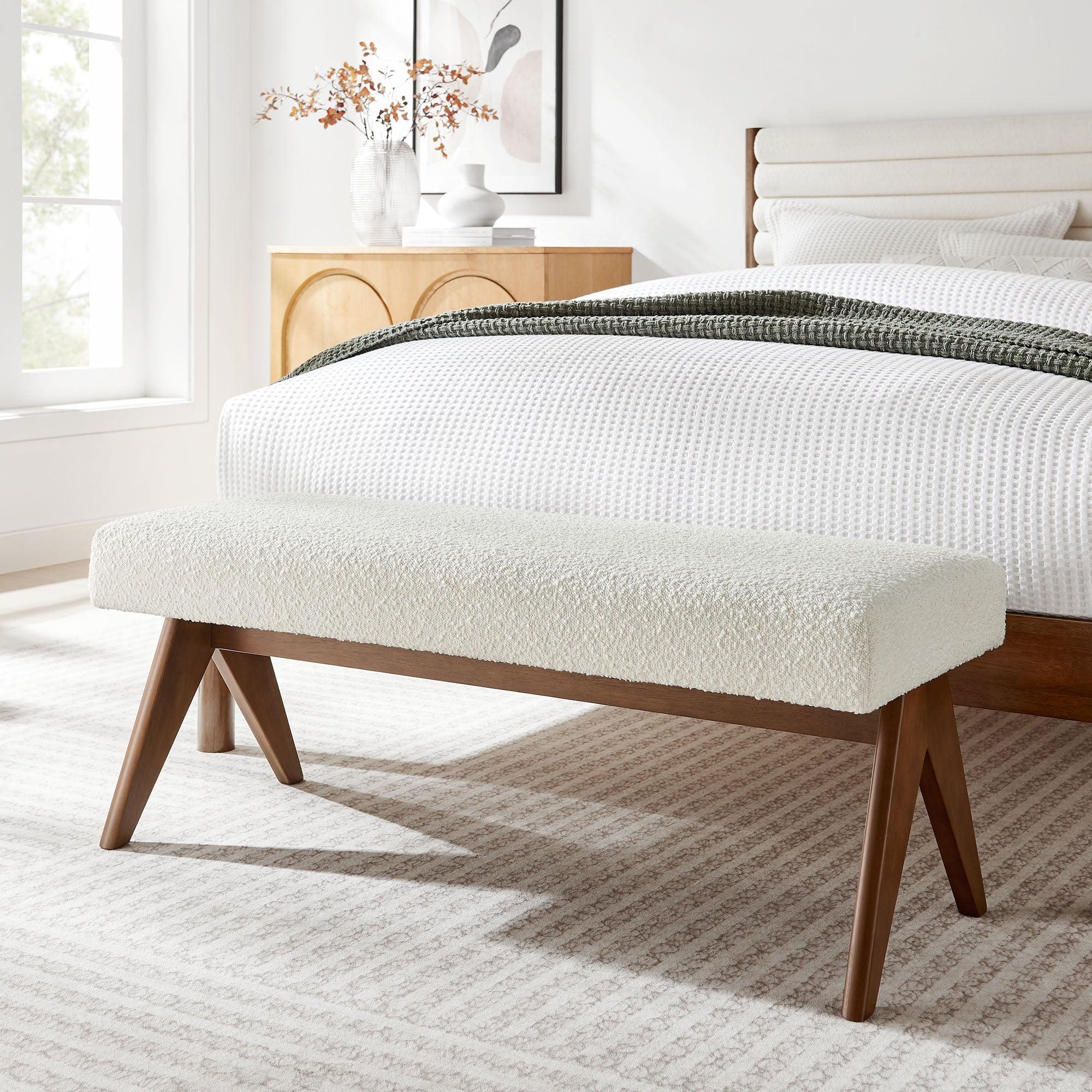 Lyra 47" Boucle Upholstered Bench