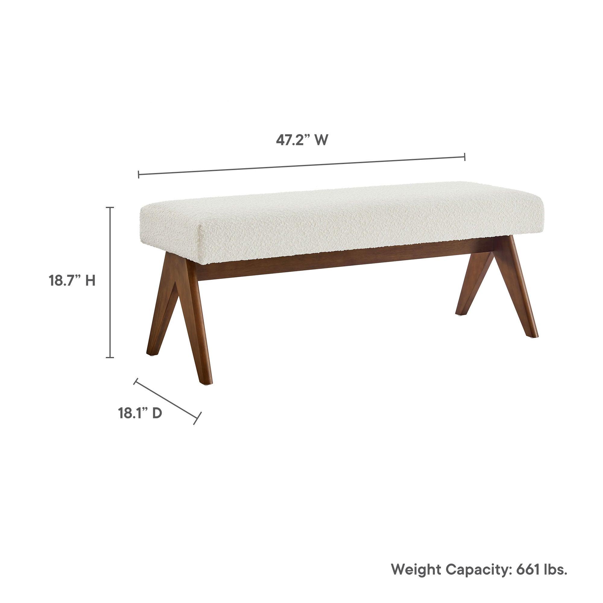 Lyra 47" Boucle Upholstered Bench