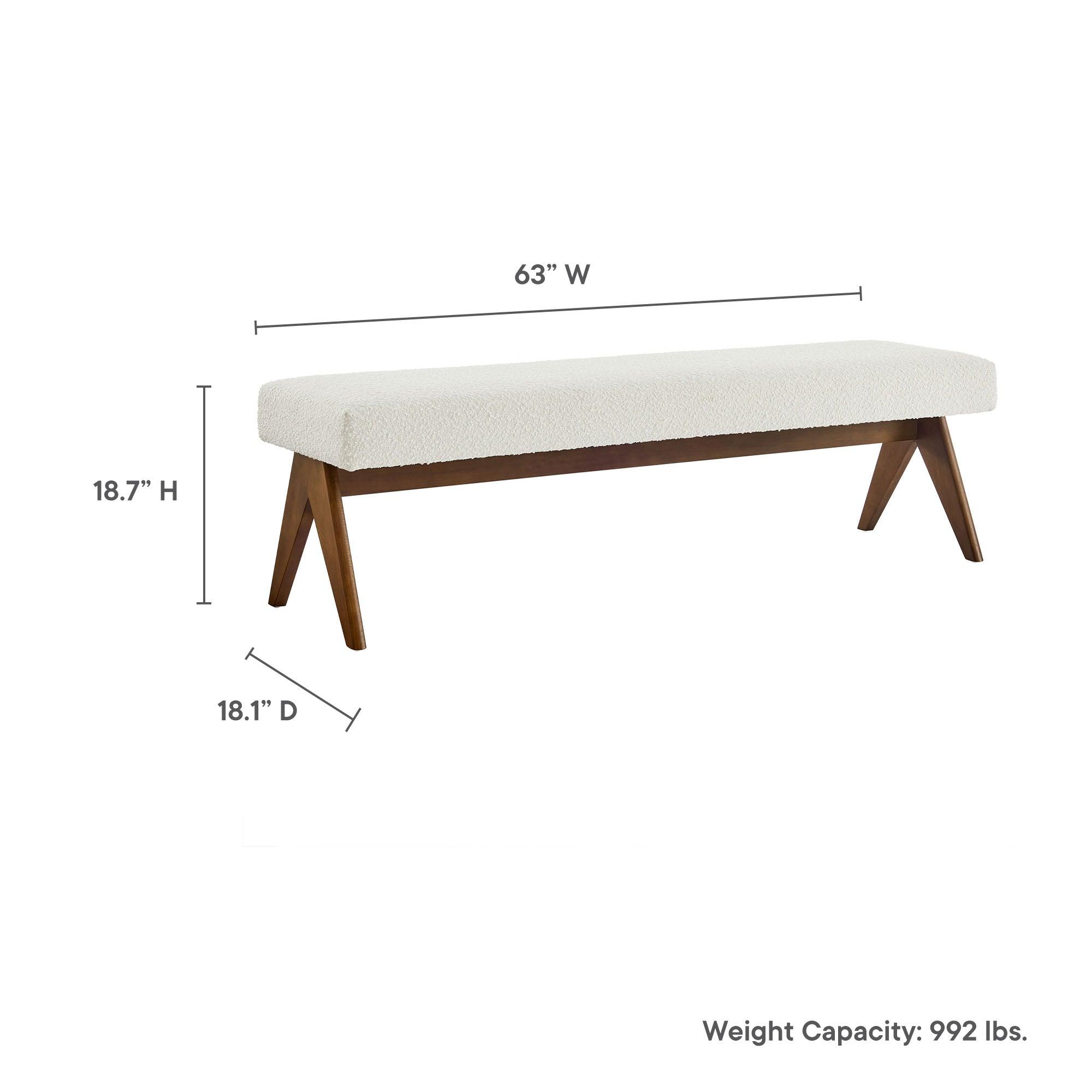 Lyra 63" Boucle Upholstered Bench