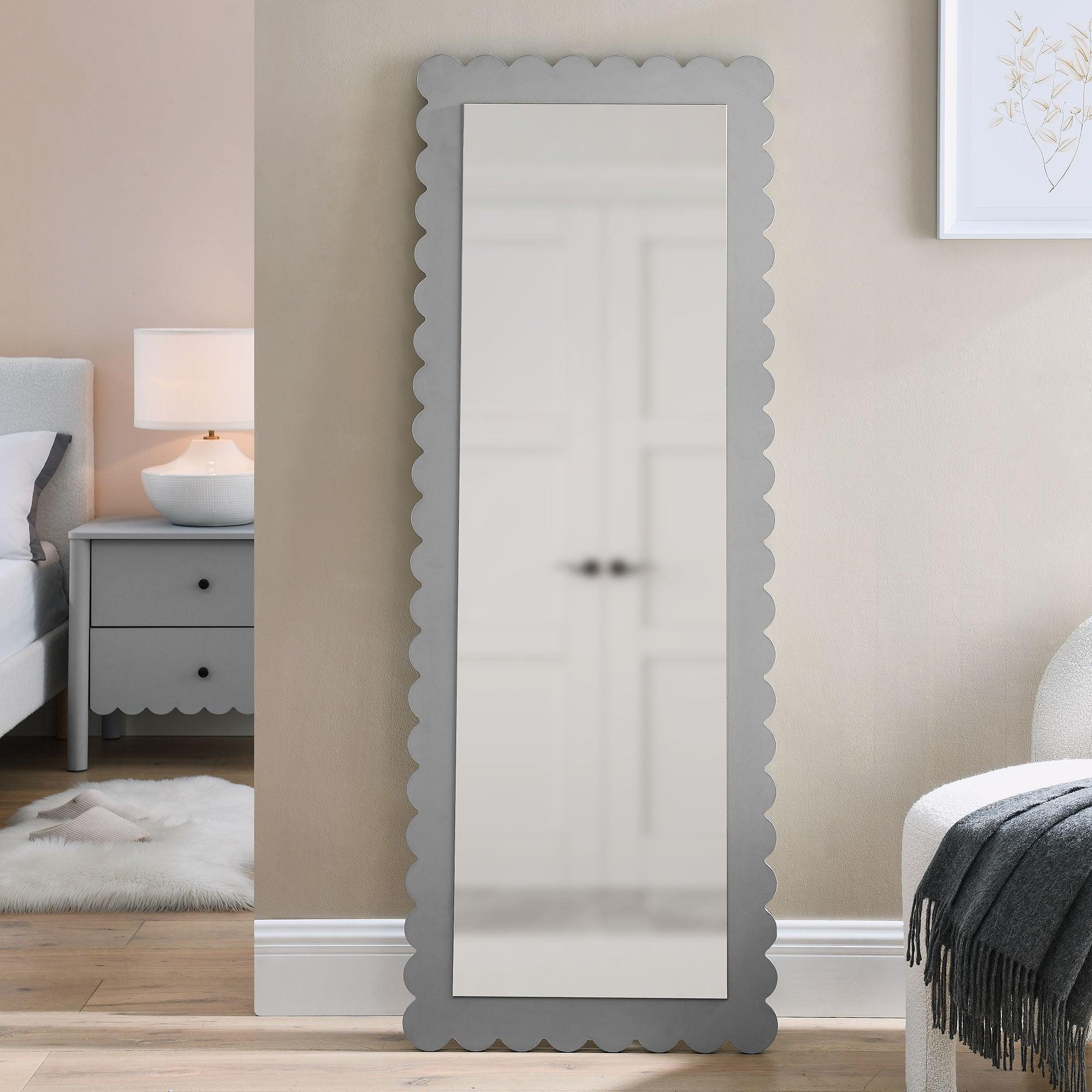 Emmeline Scalloped Rectangle Floor Mirror