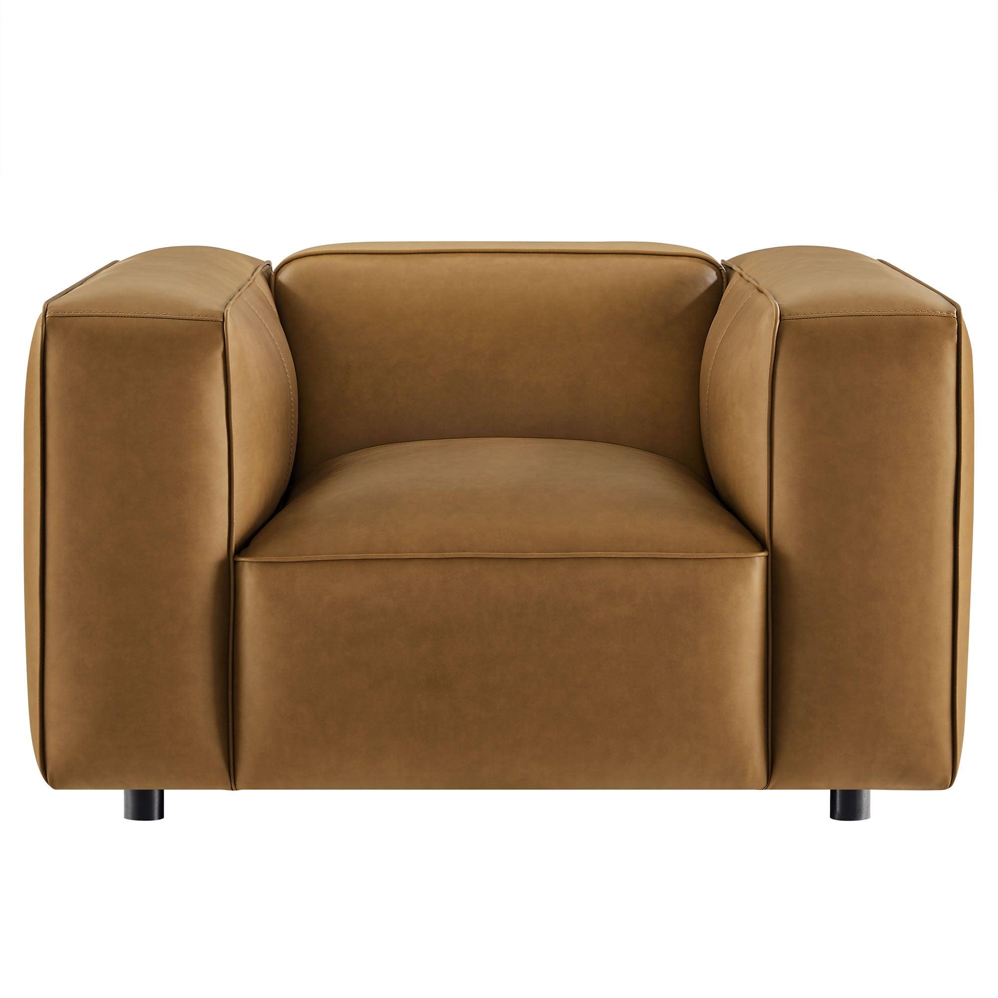 Auren Upholstered Vegan Leather Modular Armchair