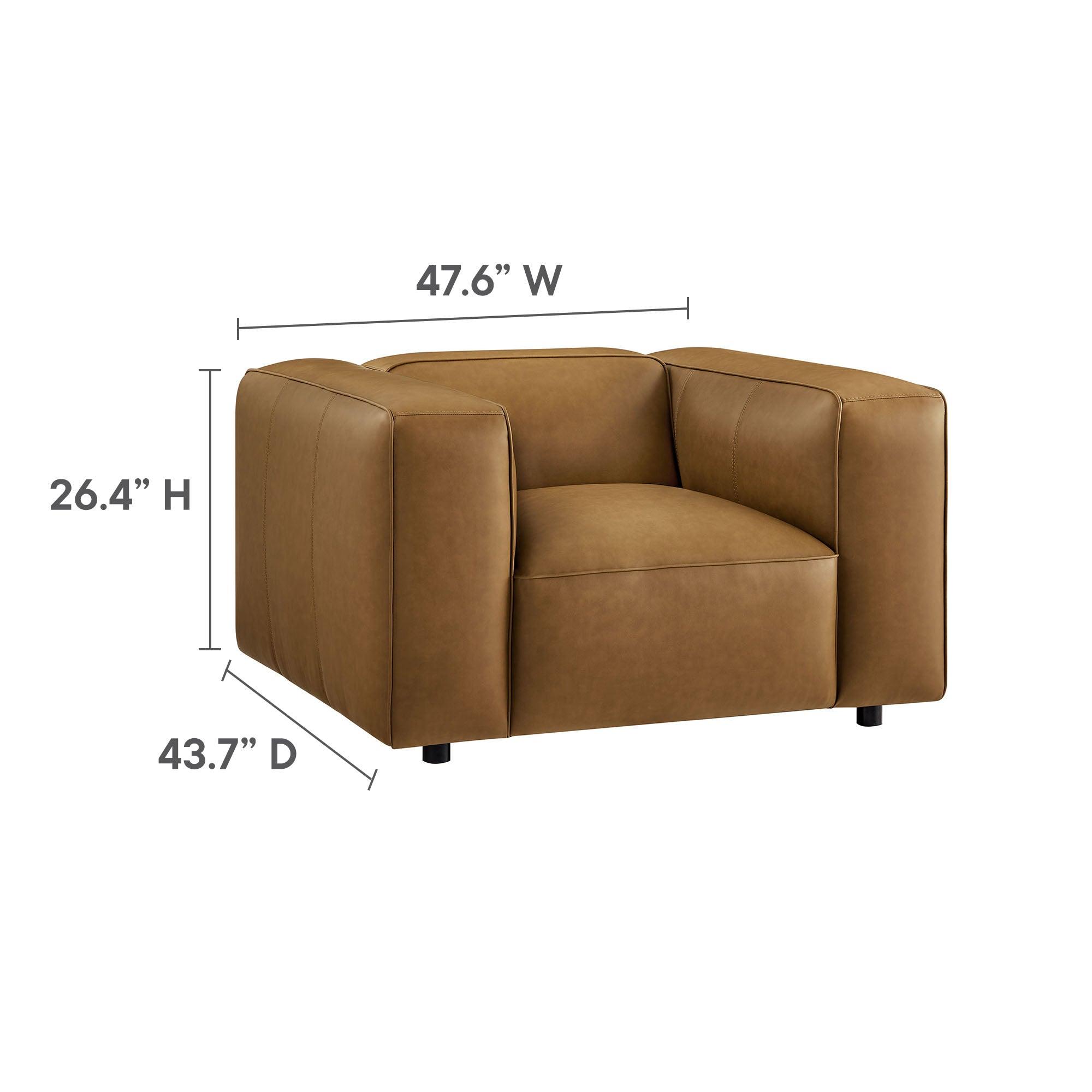 Auren Upholstered Vegan Leather Modular Armchair