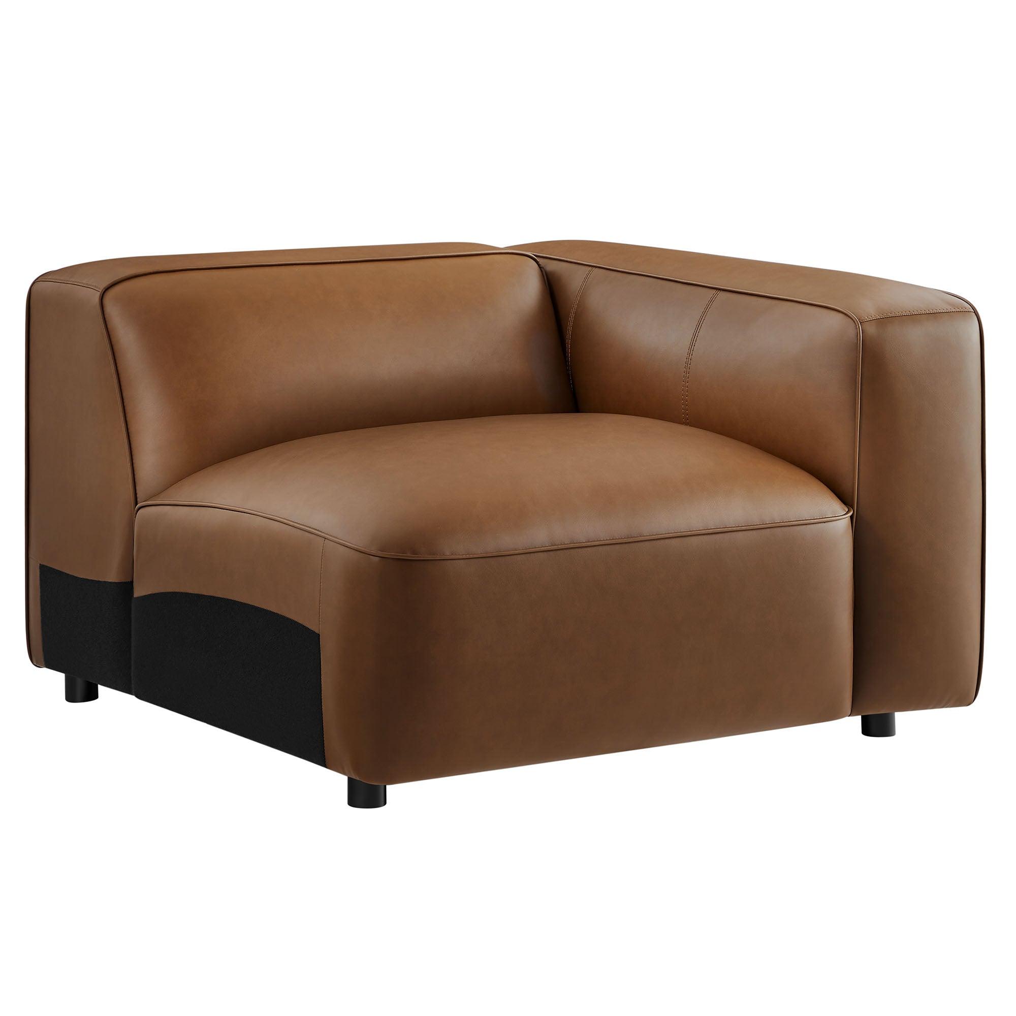 Auren Upholstered Vegan Leather Modular Right Armchair