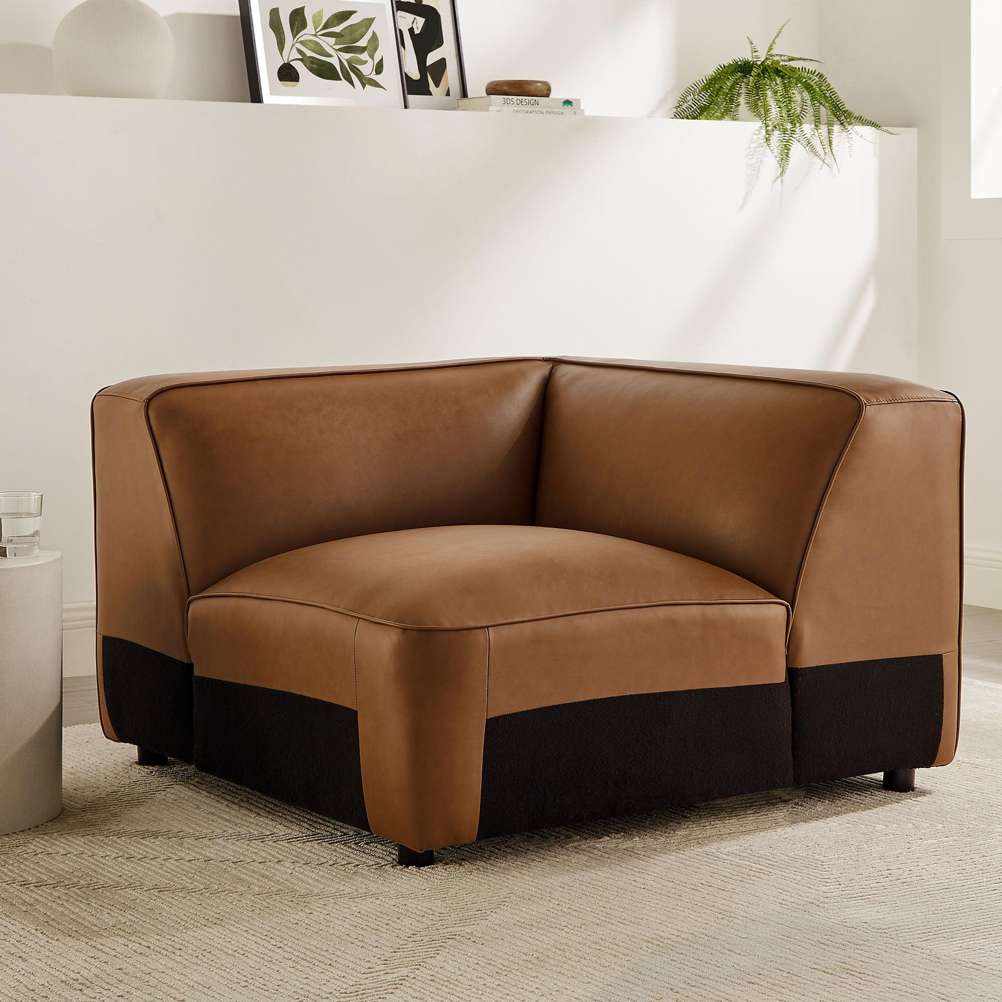 Auren Upholstered Vegan Leather Modular Corner Chair