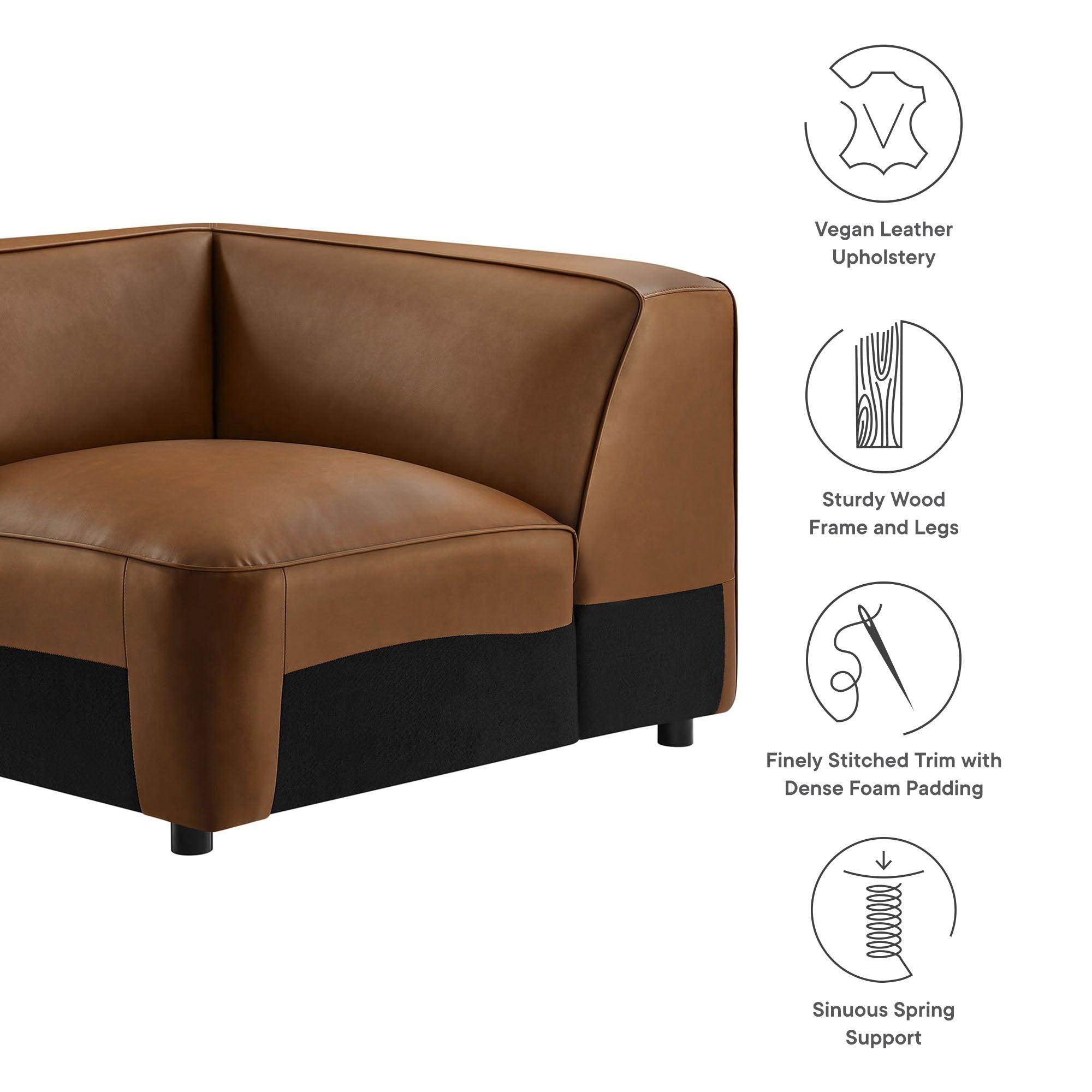 Auren Upholstered Vegan Leather Modular Corner Chair