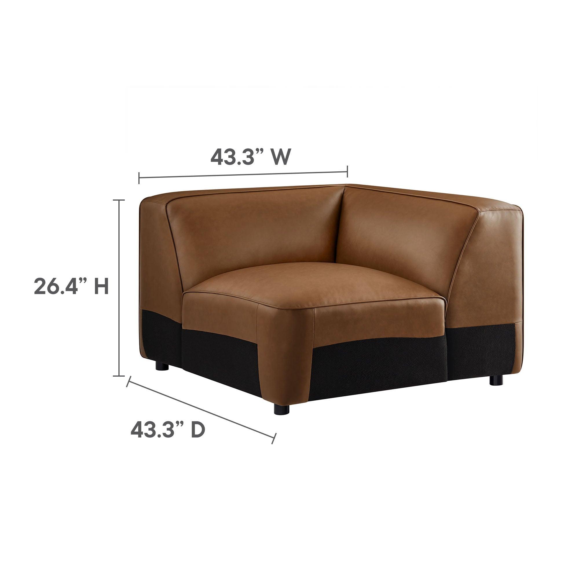 Auren Upholstered Vegan Leather Modular Corner Chair