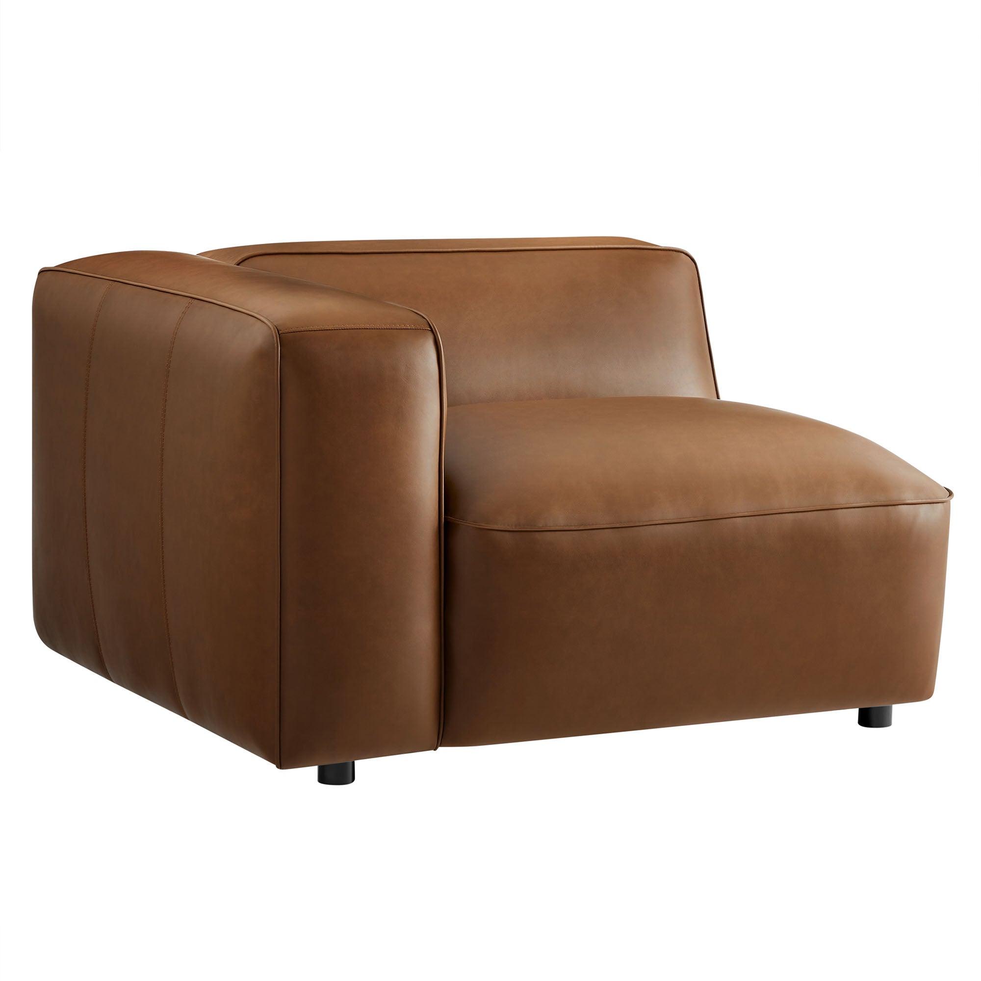 Auren Upholstered Vegan Leather Modular Left Armchair