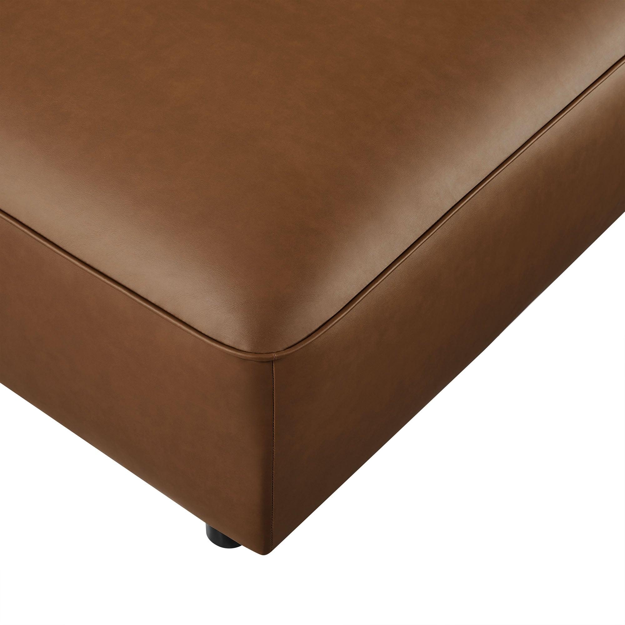 Auren Upholstered Vegan Leather Ottoman