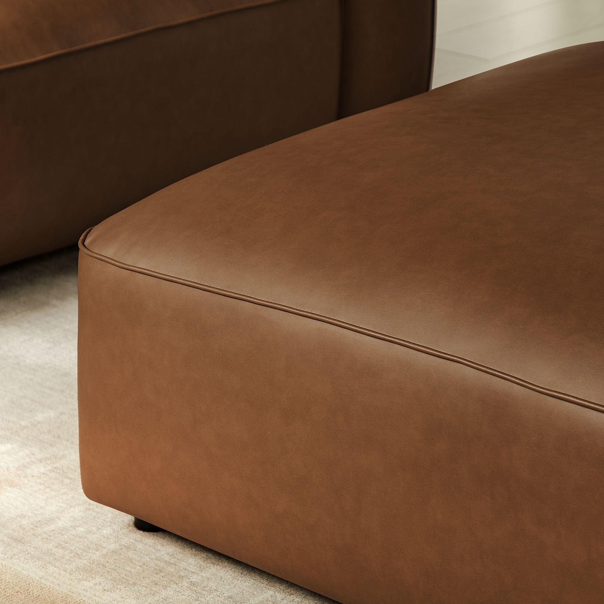 Auren Upholstered Vegan Leather Ottoman