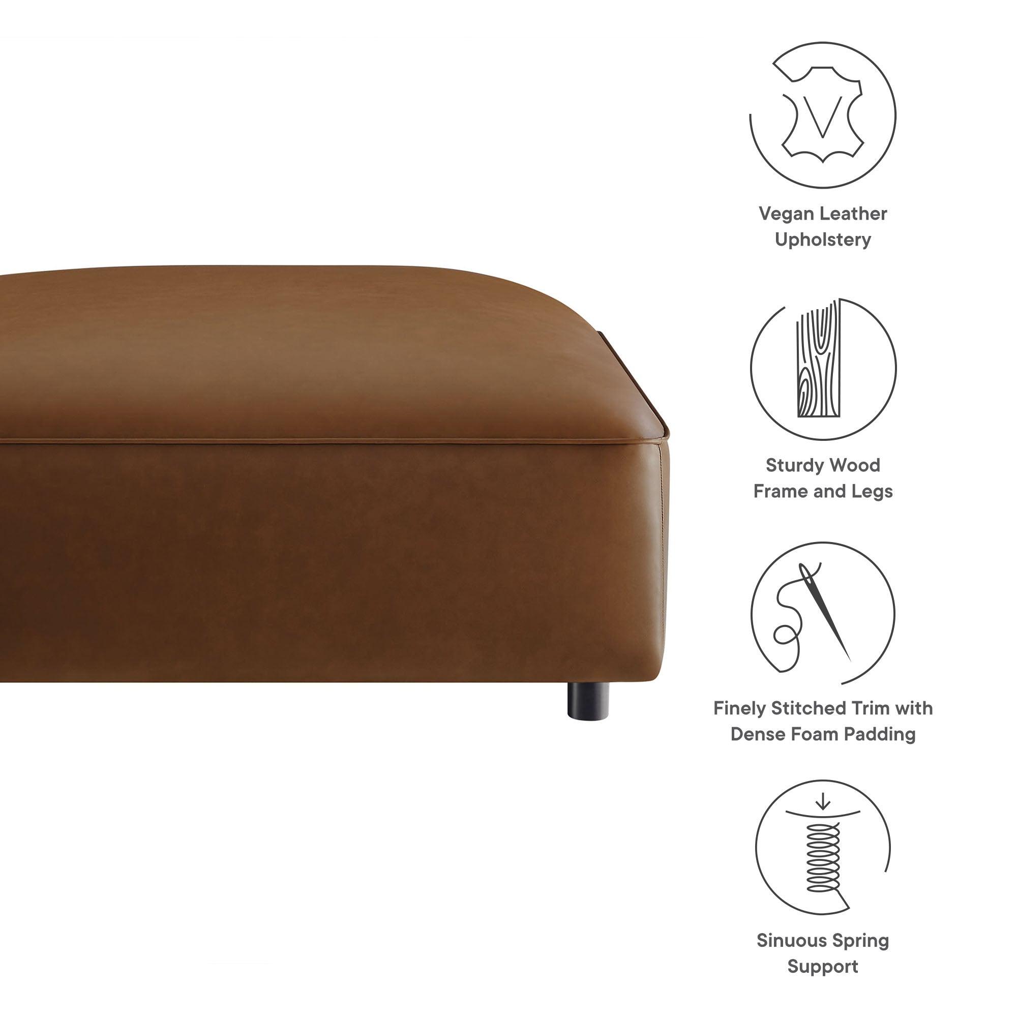 Auren Upholstered Vegan Leather Ottoman