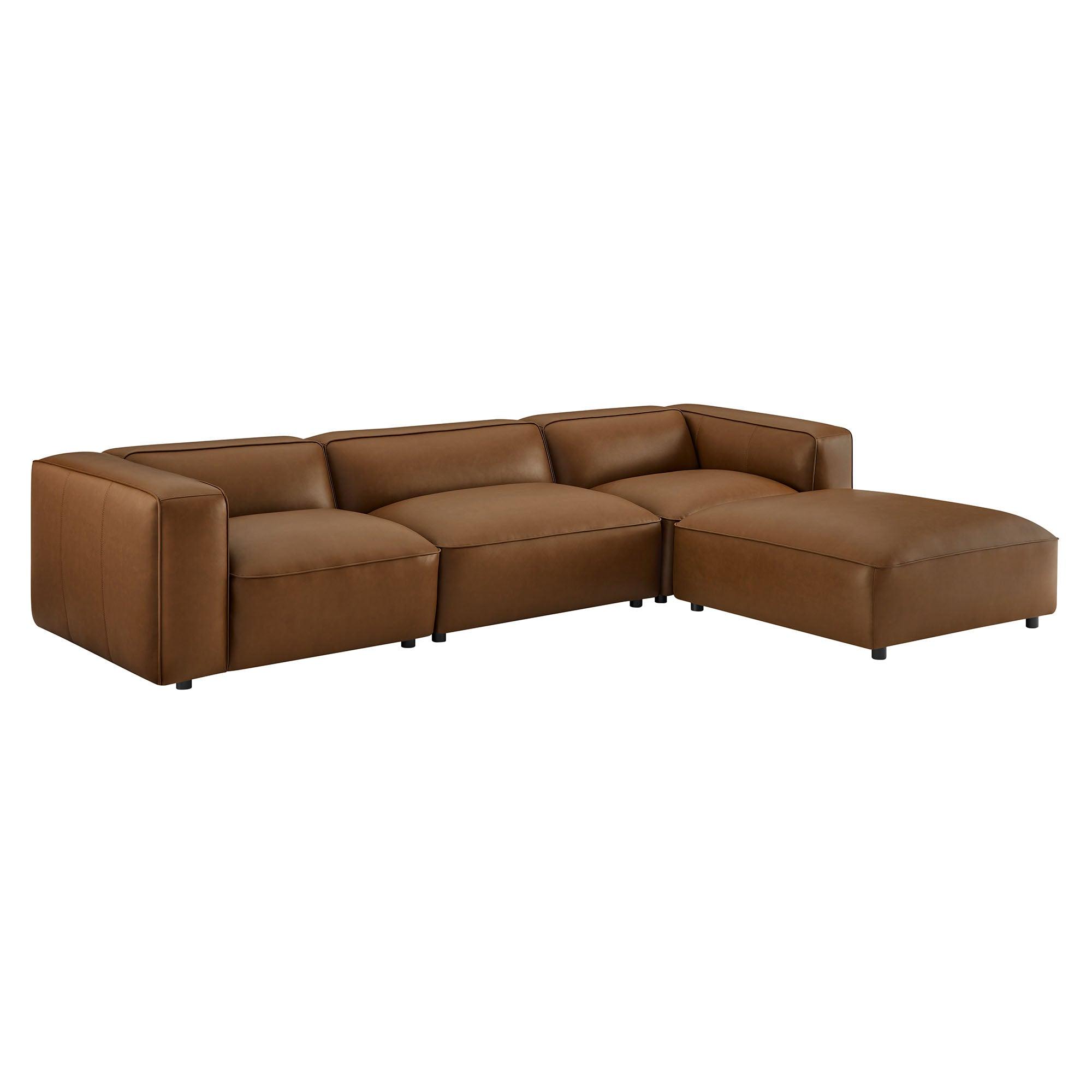 Auren 4-Piece Vegan Leather Modular Sofa Set