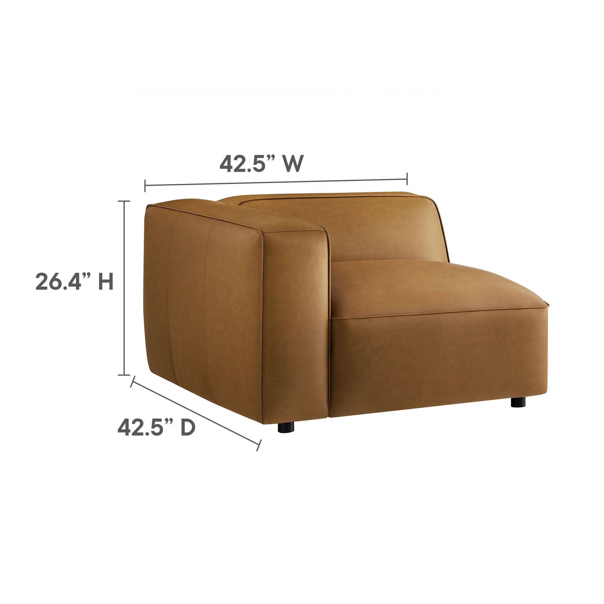 Auren 5-Piece Upholstered Vegan Leather Modular U-Shaped Sofa