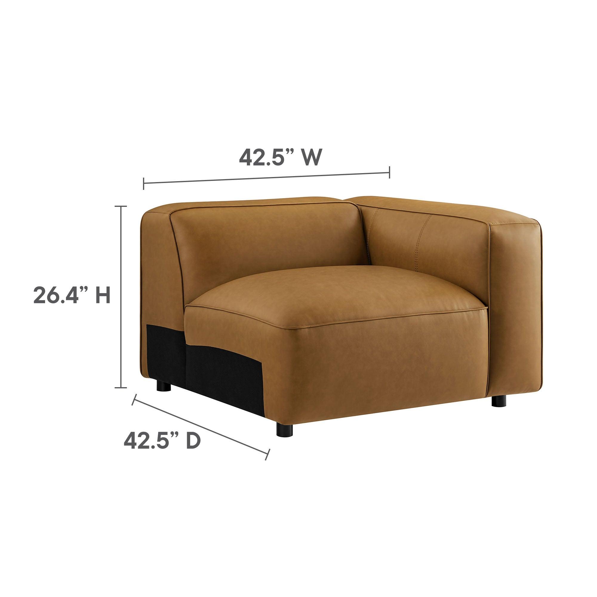 Auren 5-Piece Upholstered Vegan Leather Modular U-Shaped Sofa