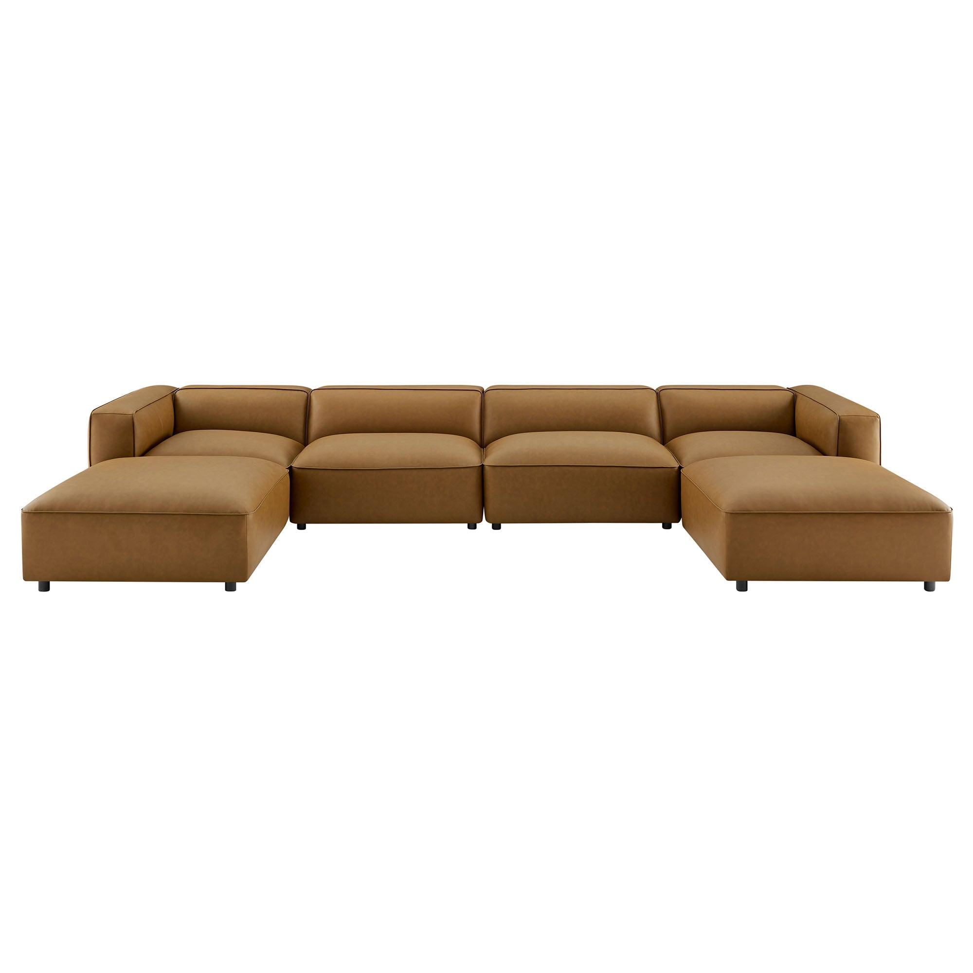 Auren 6-Piece Upholstered Vegan Leather Modular Sofa